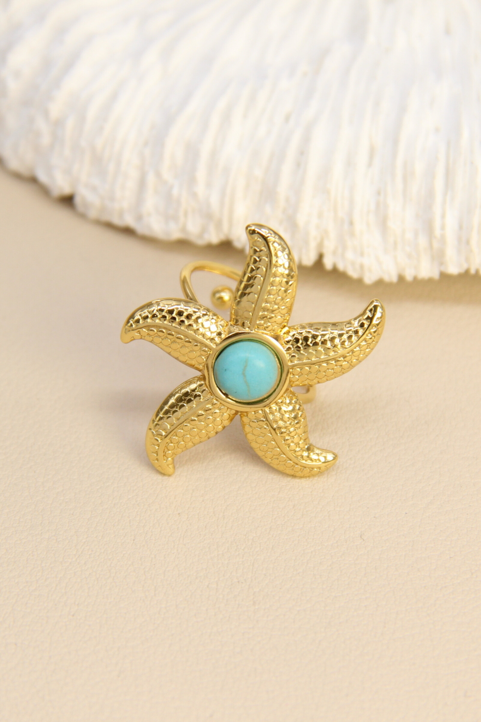 Wholesaler Bellissima - Golden starfish ring - Stainless steel