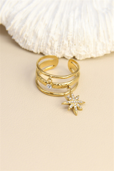 Grossiste Bellissima - Bague Ajustable – Charm Étoile Cristallisée – Acier Inoxydable Grossiste Bellissima - Bague Ajustable – Charm Étoile Cristallisée – Acier Inoxydable