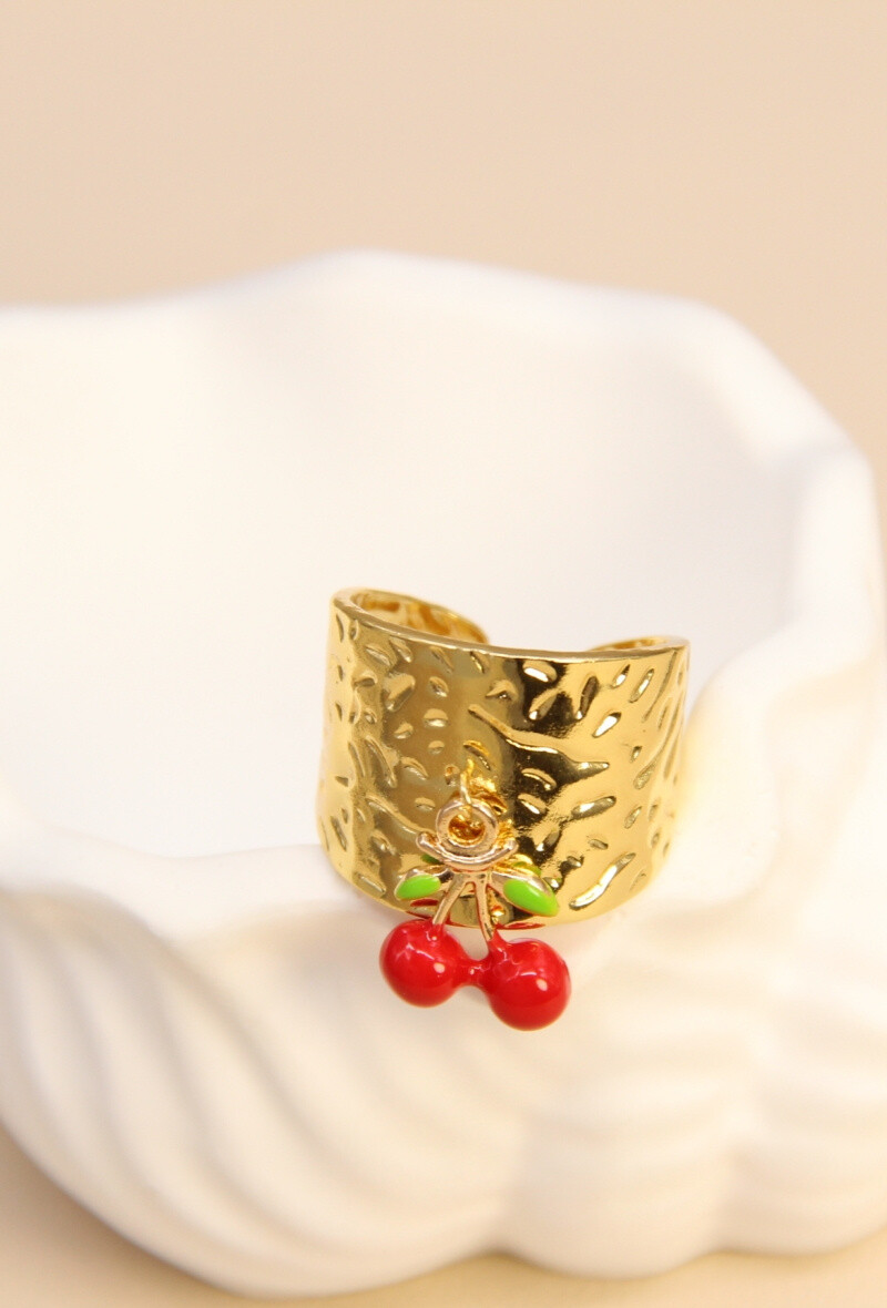 Mayorista Bellissima - Anillo de encanto de cereza ajustable: explosión de colores y adace stax