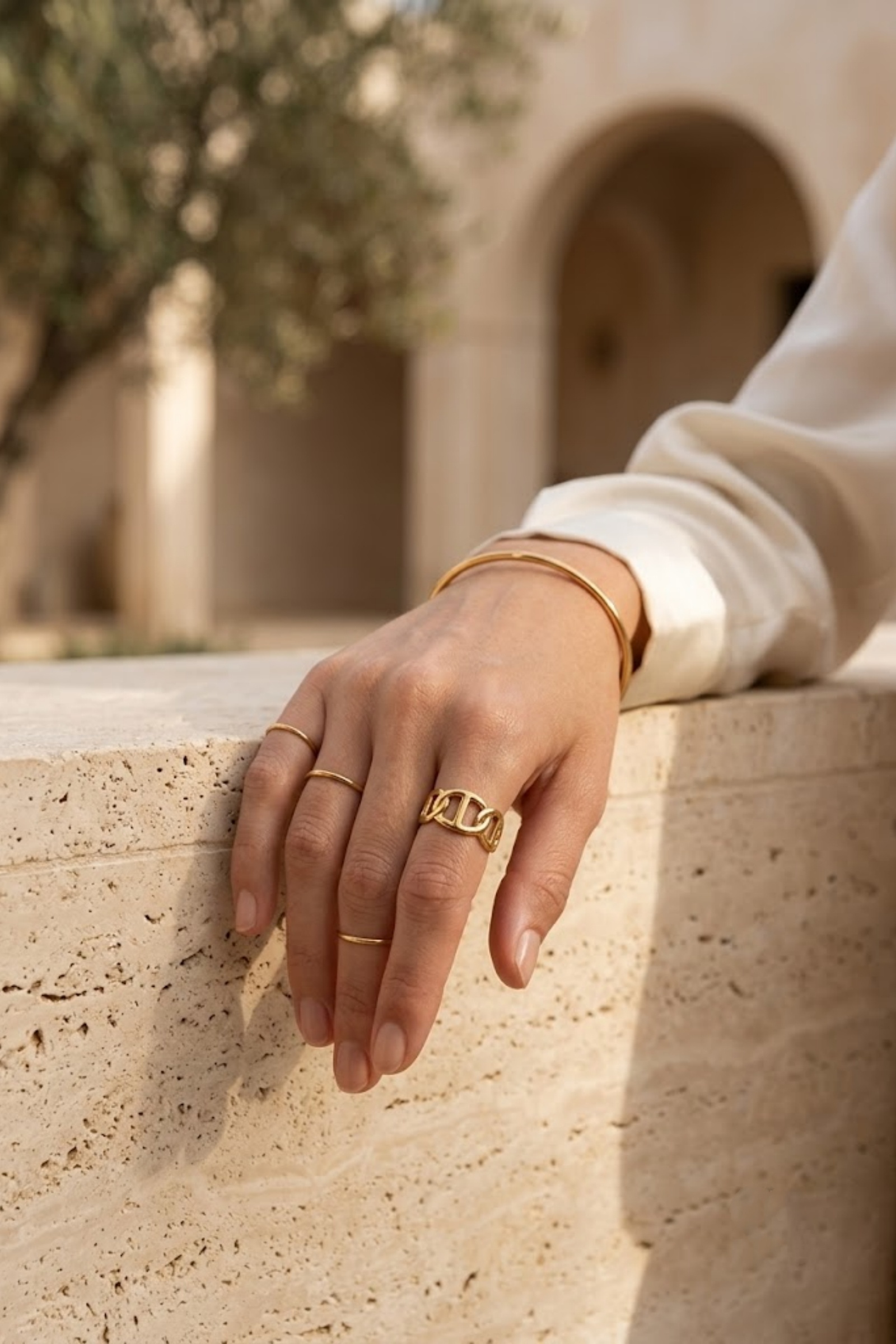 Grossiste Bellissima - Bague Maille Marine en Acier Inoxydable – Ajustable