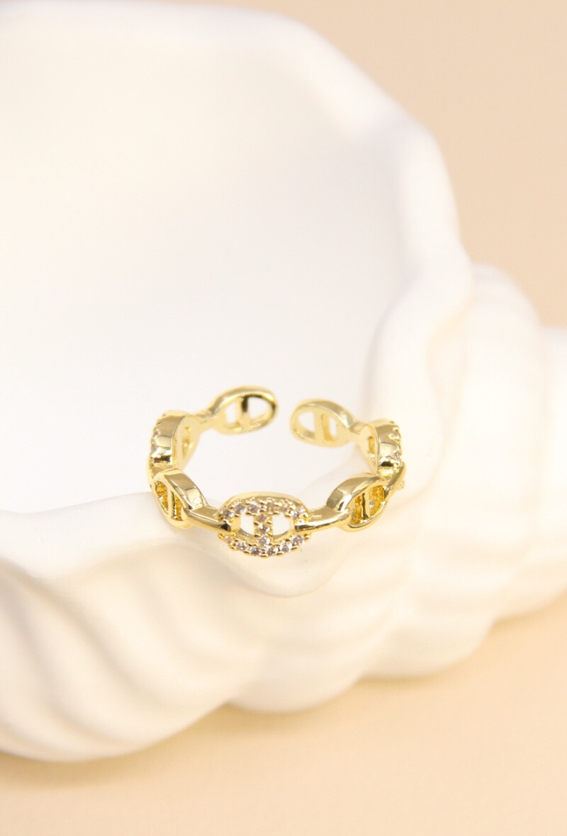 Mayorista Bellissima - Anillo de acero de anillo ajustable dhinestone