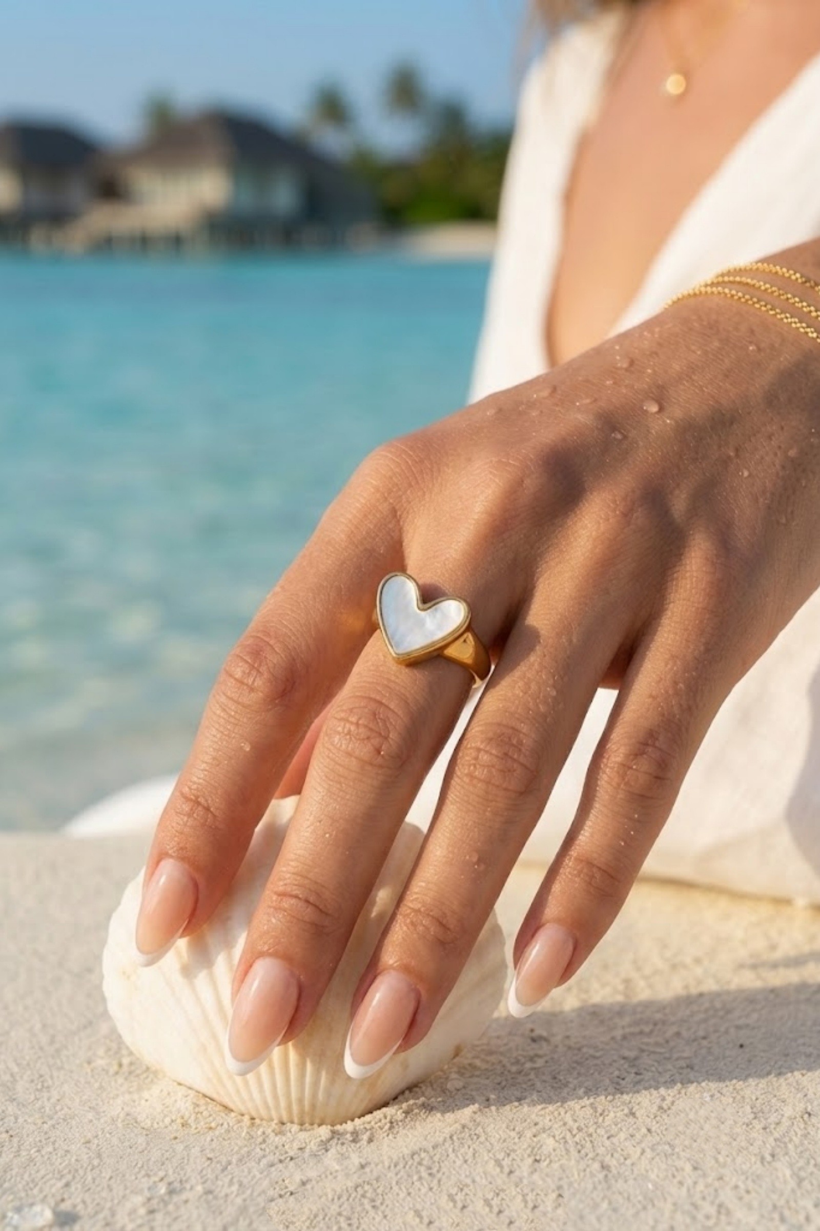 Grossiste Bellissima - Bague Cœur Nature en Acier Inoxydable – Douceur & Élégance