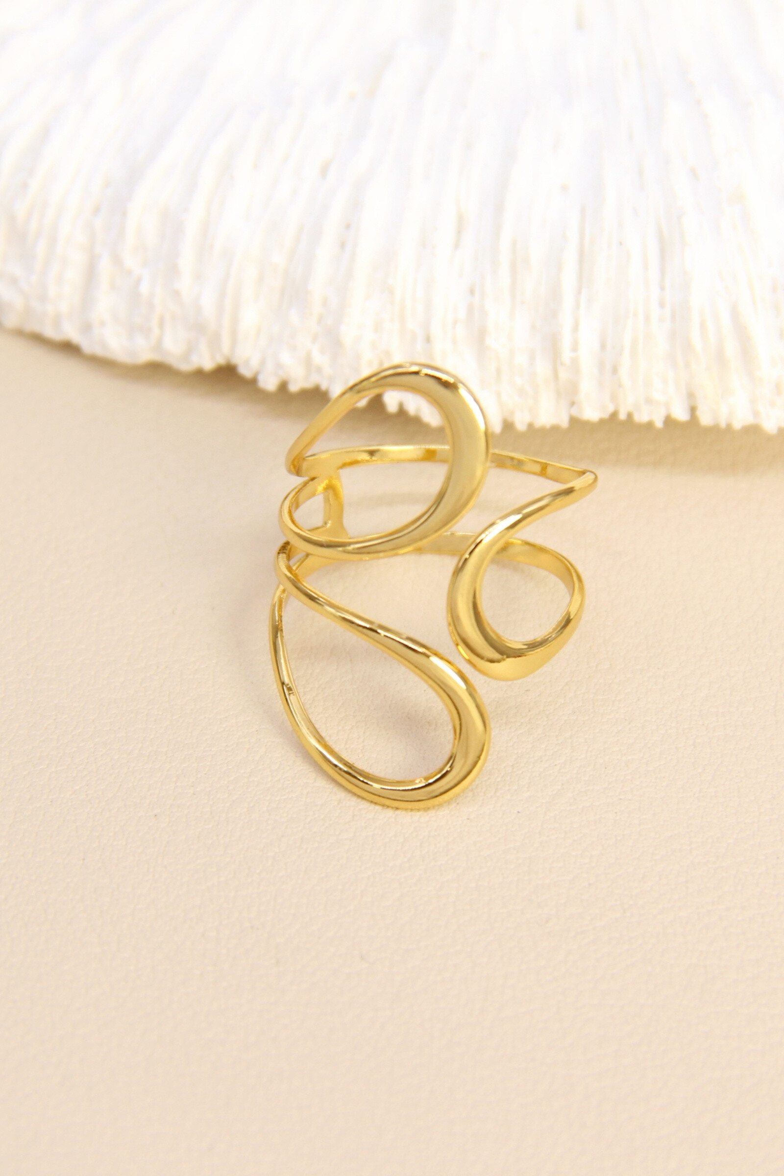 Mayorista Bellissima - Anillo de gota de acero inoxidable - diseño fluido y moderno