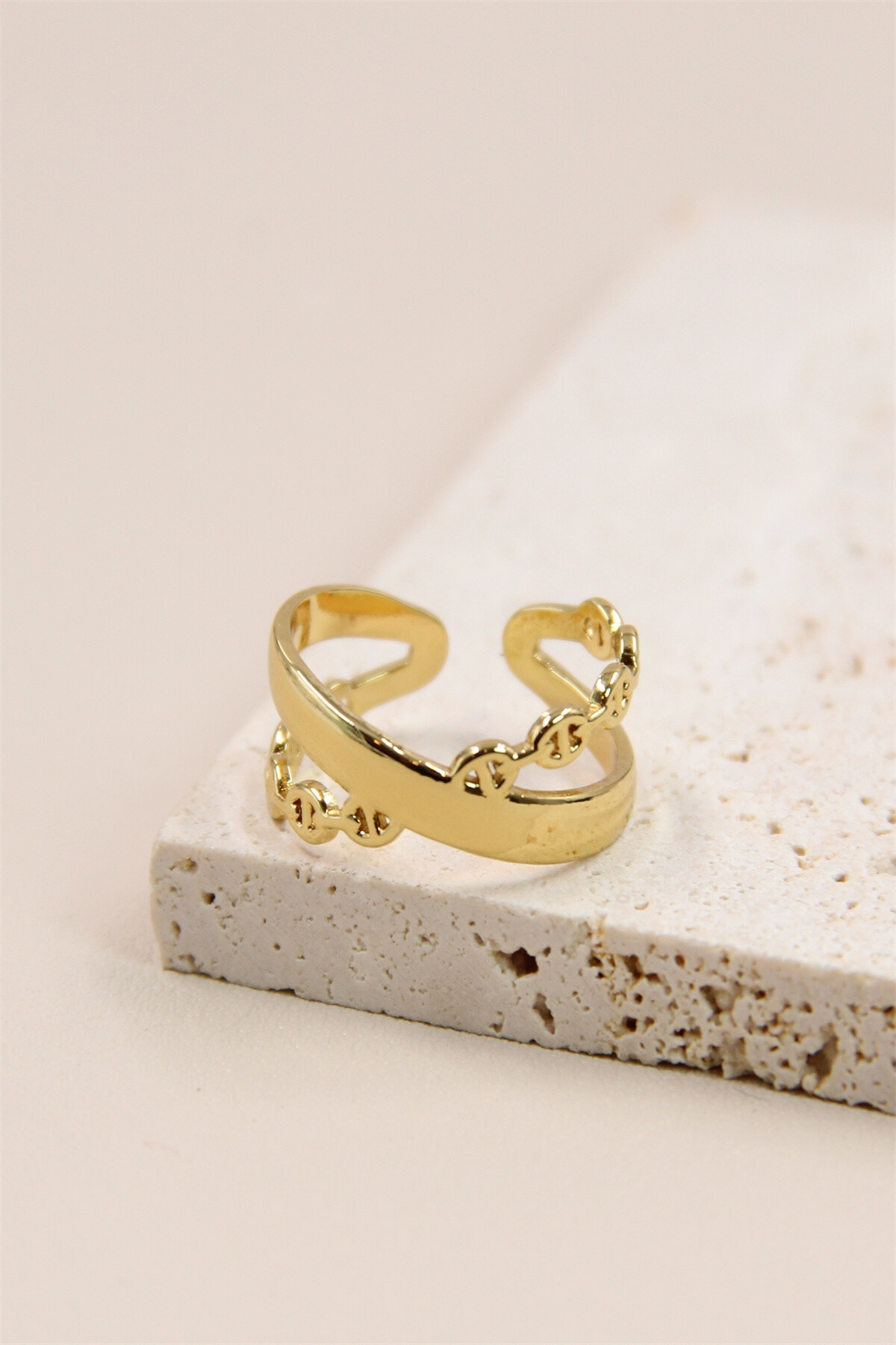 Grossista Bellissima - Anello in acciaio inossidabile regolabile con un design del collegamento