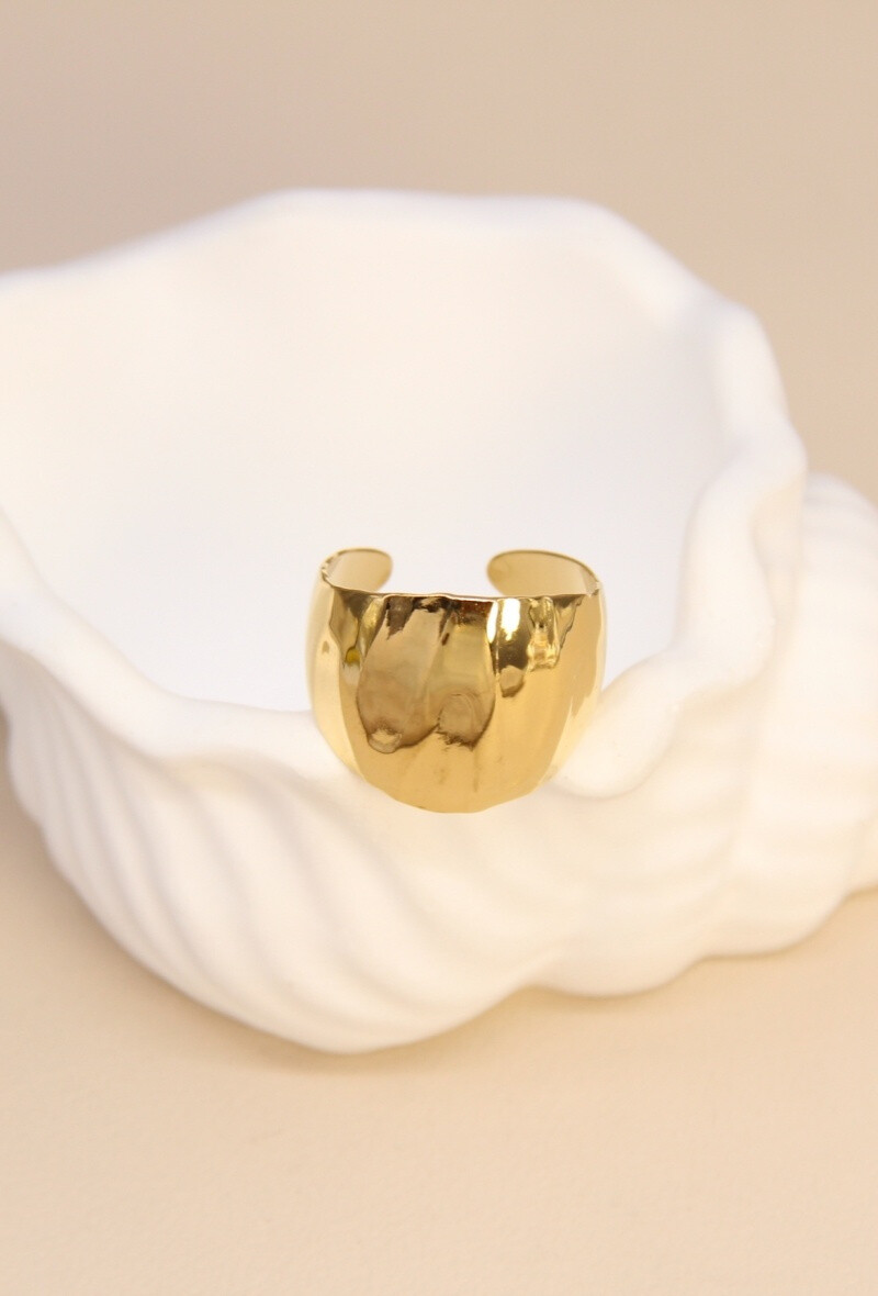 Mayorista Bellissima - Anillo Brillante - Acero inoxidable con efecto martillado