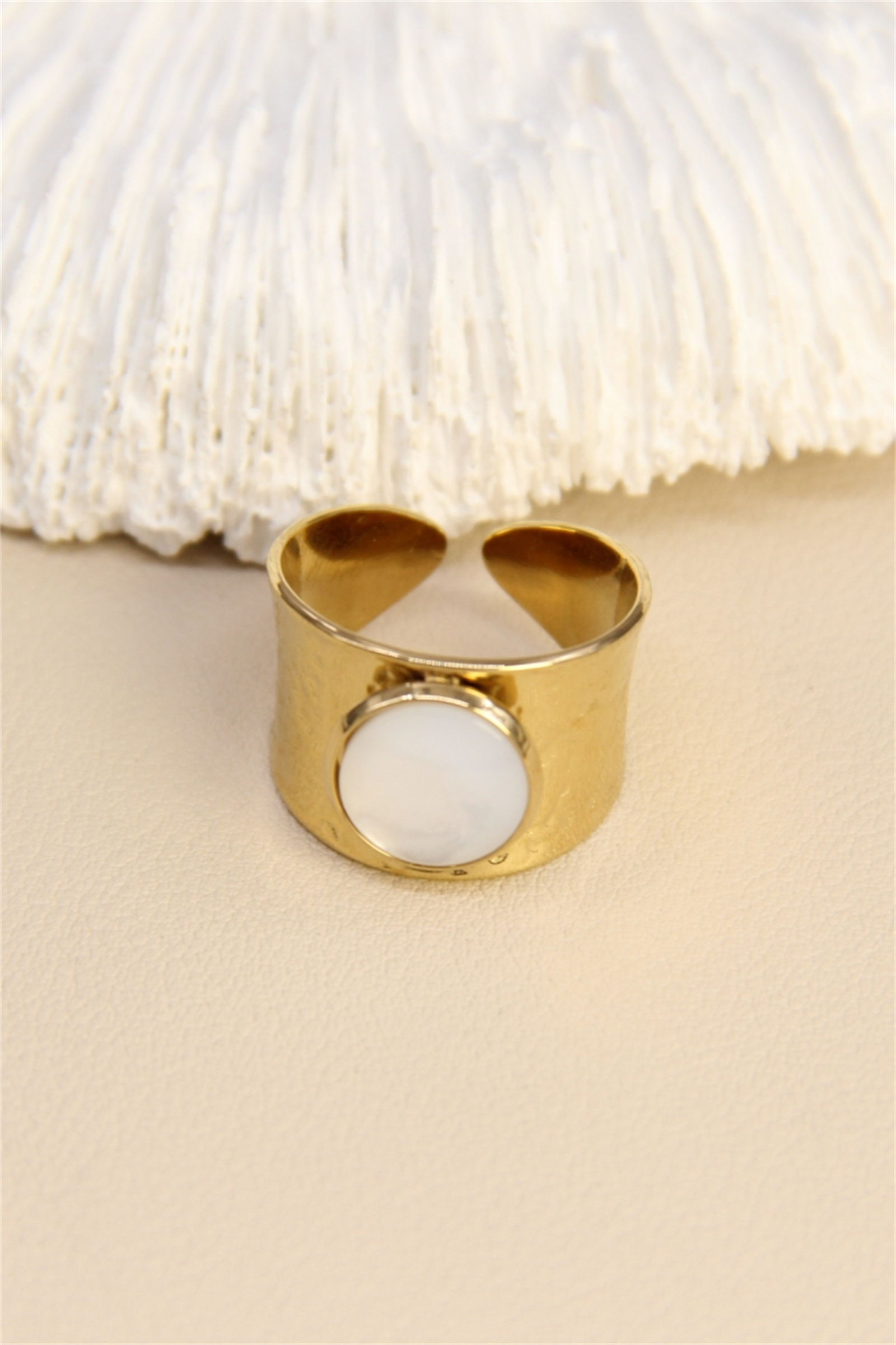 Grossiste Bellissima - Bague “Épure Nacrée” – Acier inoxydable
