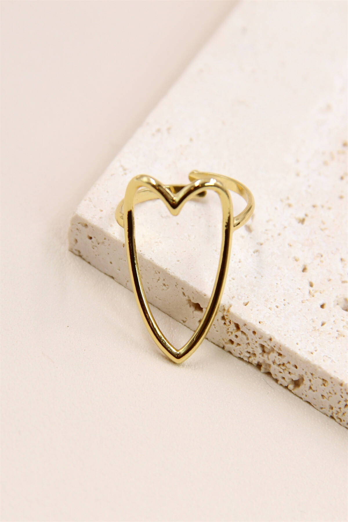Grossiste Bellissima - Bague ajustable en acier inoxydable design coeur
