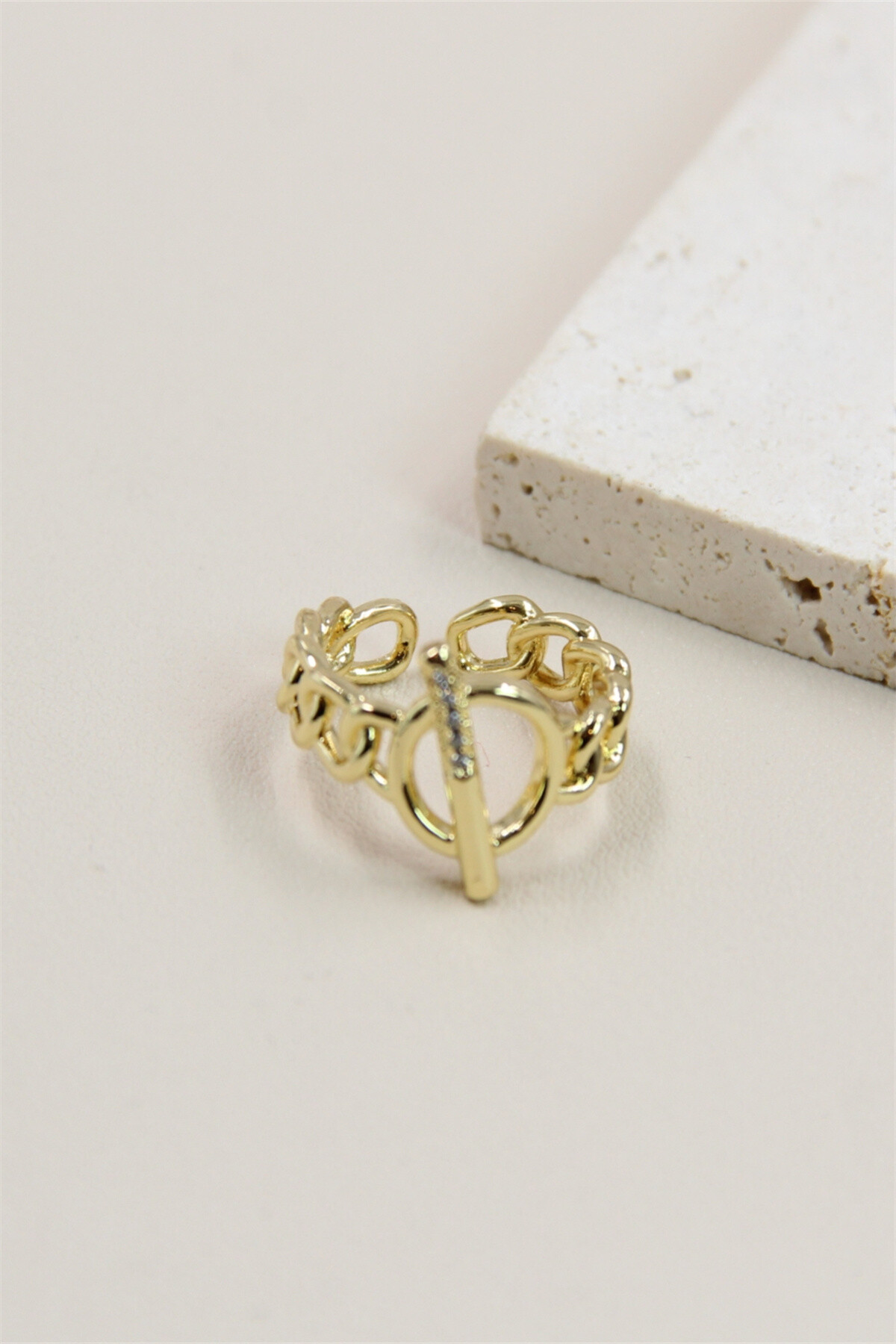 Wholesaler Bellissima - Adjustable ring design stainless steel rhinestone loop