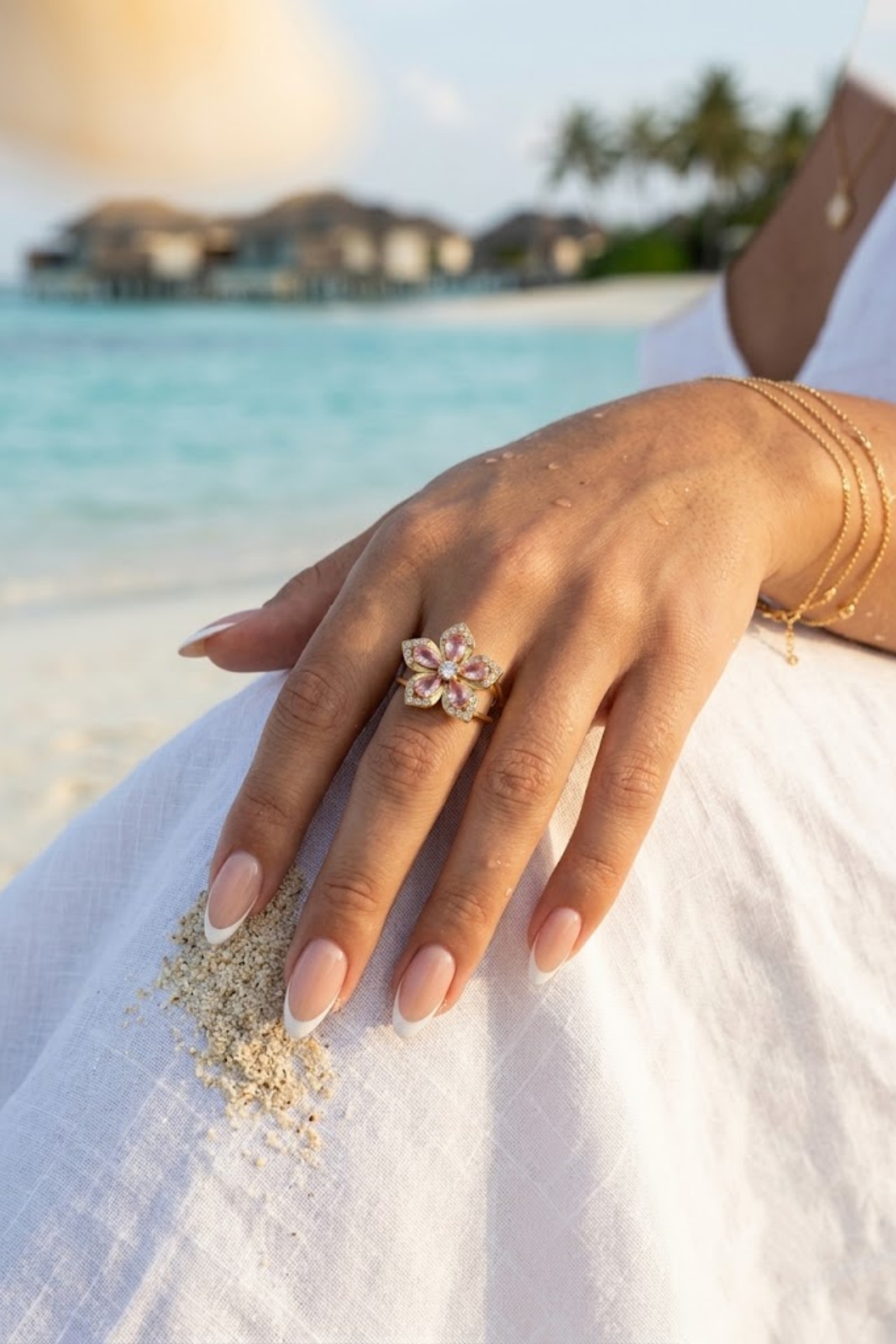 Grossista Bellissima - Anello Fiore Blush Anti-Stress in Acciaio Inossidabile – Dolcezza & Eleganza