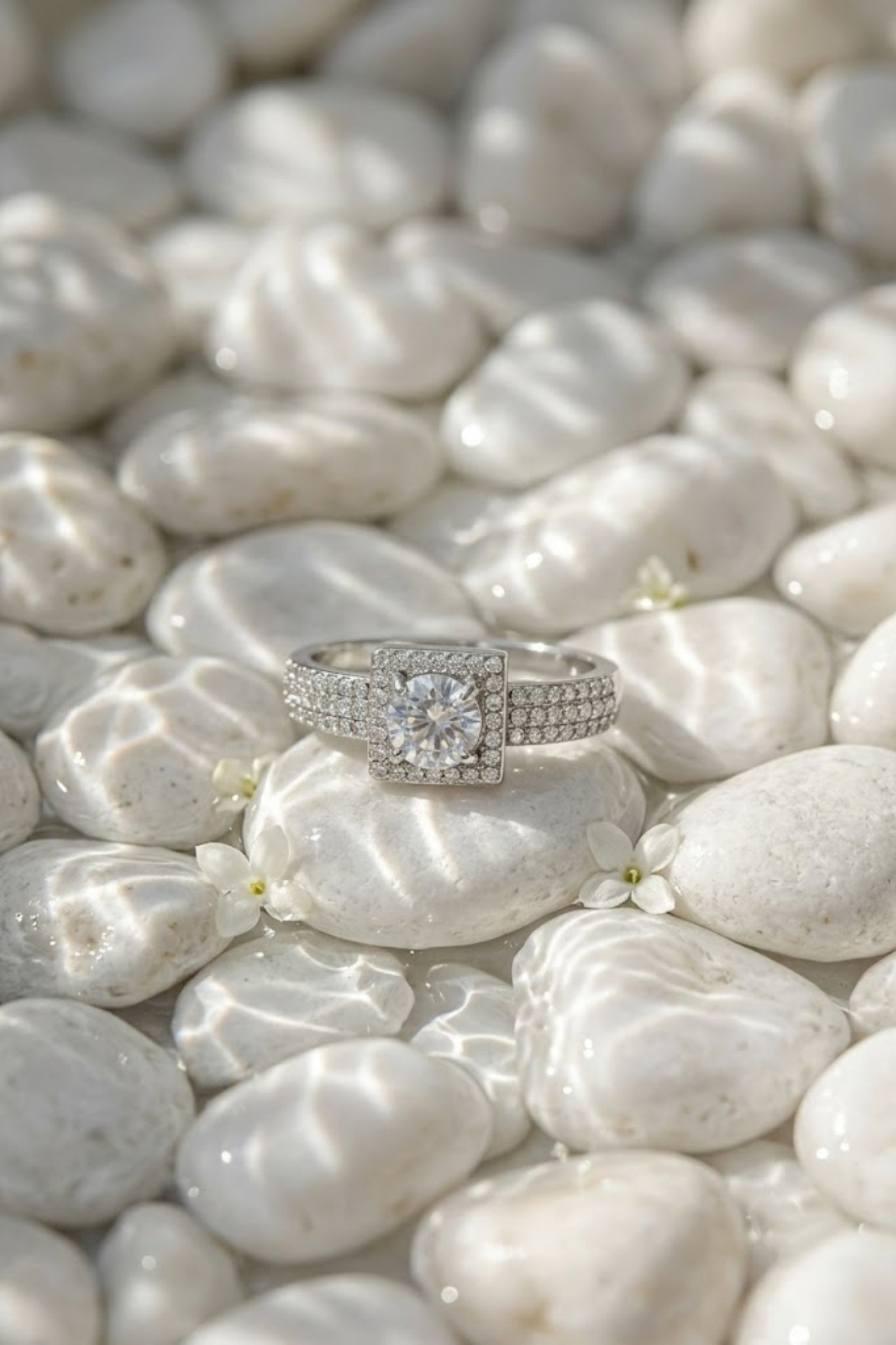 Grossista Bellissima - Anello Solitario in Acciaio Inossidabile con Strass – Lucentezza Senza Tempo & Eleganza