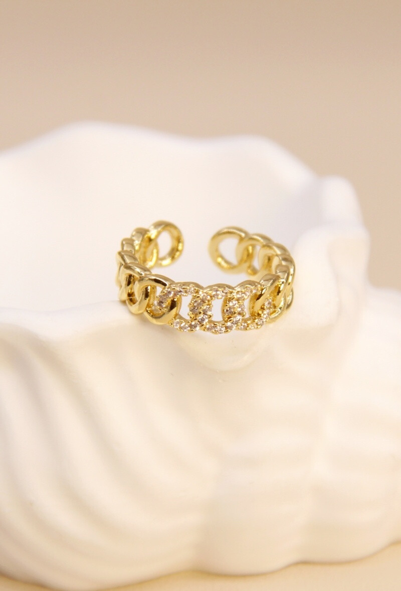 Mayorista Bellissima - Anillo de Cadena Brillante - Acero inoxidable con circonitas