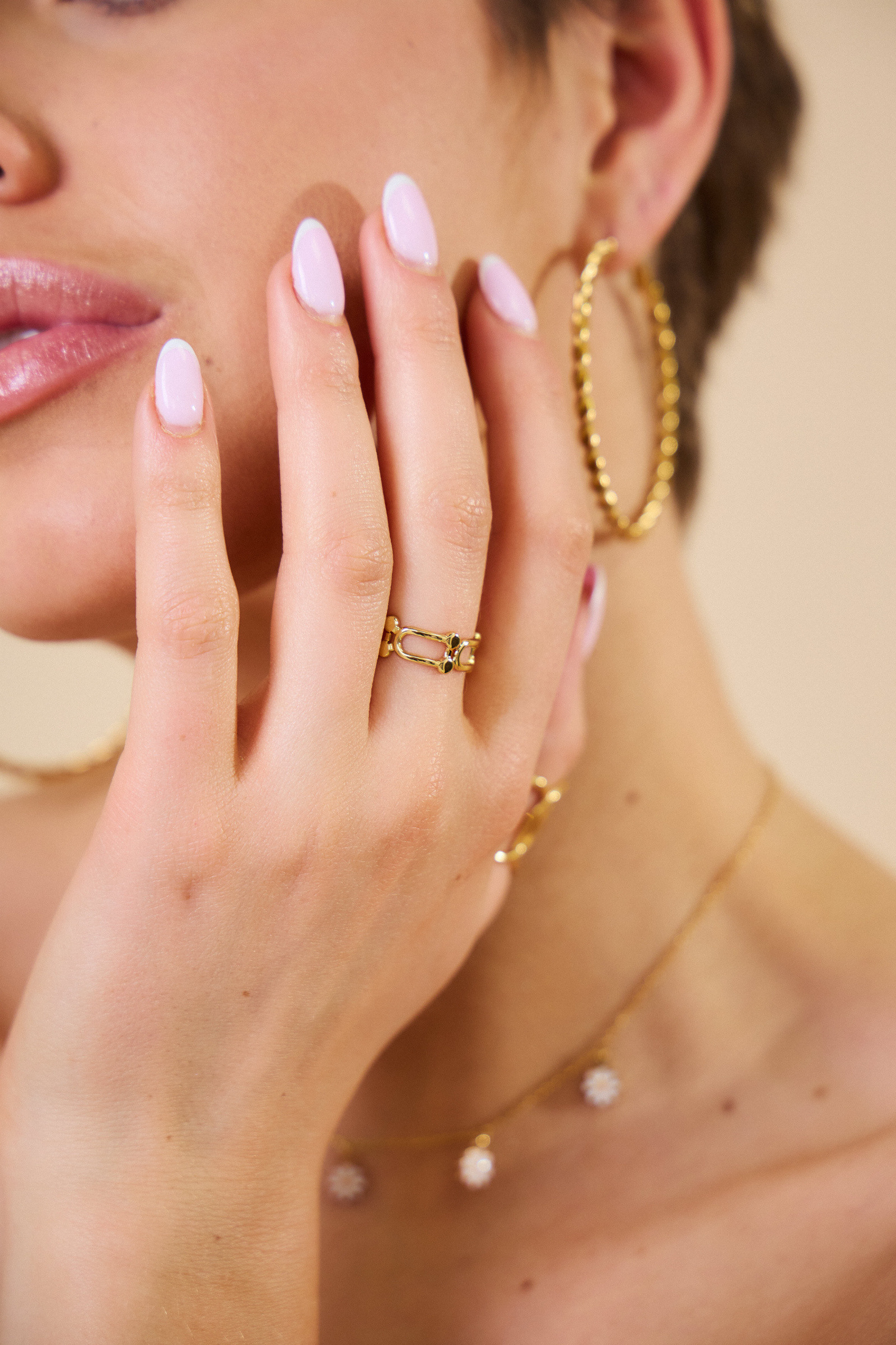 Grossiste Bellissima - Bague Ajustable Design Géométrique en Acier Inoxydable