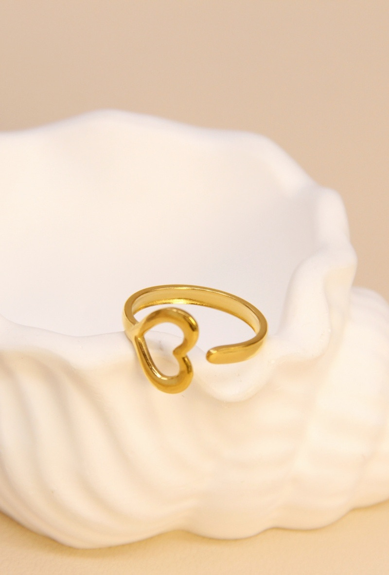 Grossiste Bellissima - Bague cœur ajustable en acier inoxydable – Chic & intemporelle