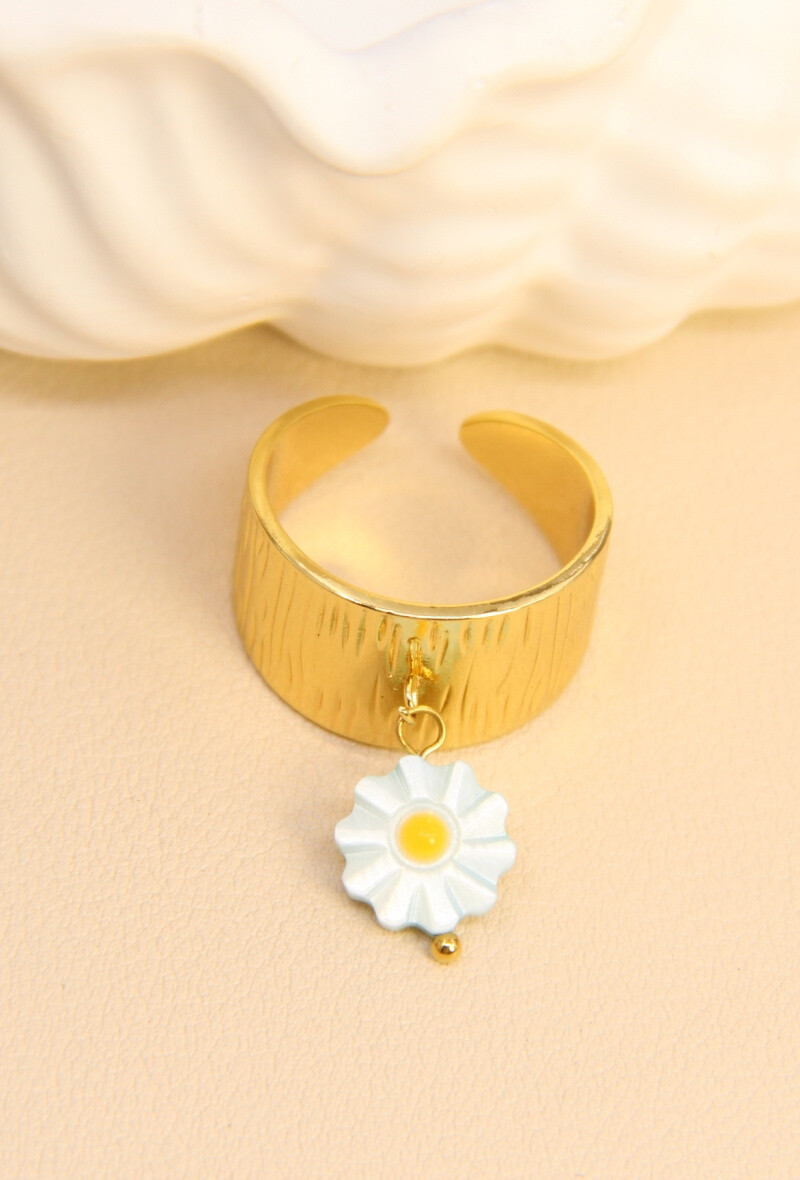 Mayorista Bellissima - Anillo de pavimento de flores ajustable: elegancia y colores vibrantes