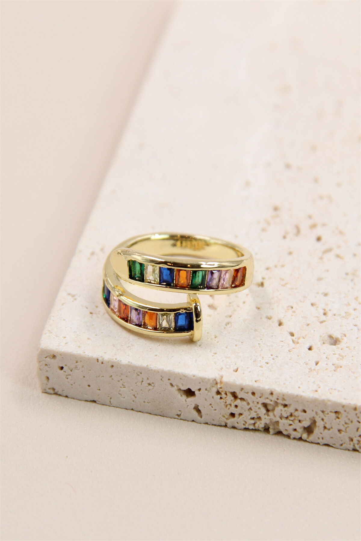 Wholesaler Bellissima - Nail adjustable ring decorated with stainless steel rhinestones: rebellious and glamorous
