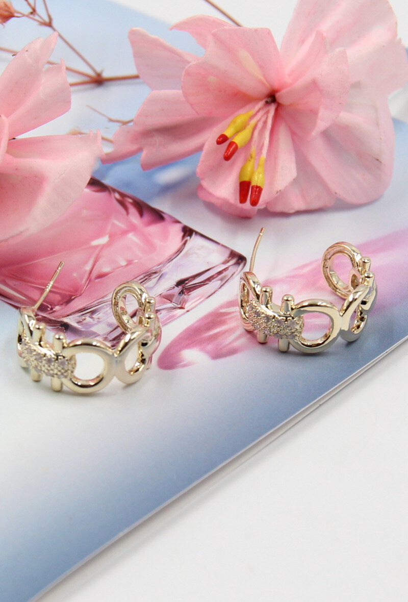 Grossiste Bellissima - Boucle d'oreille tige en argent 925 156BO44