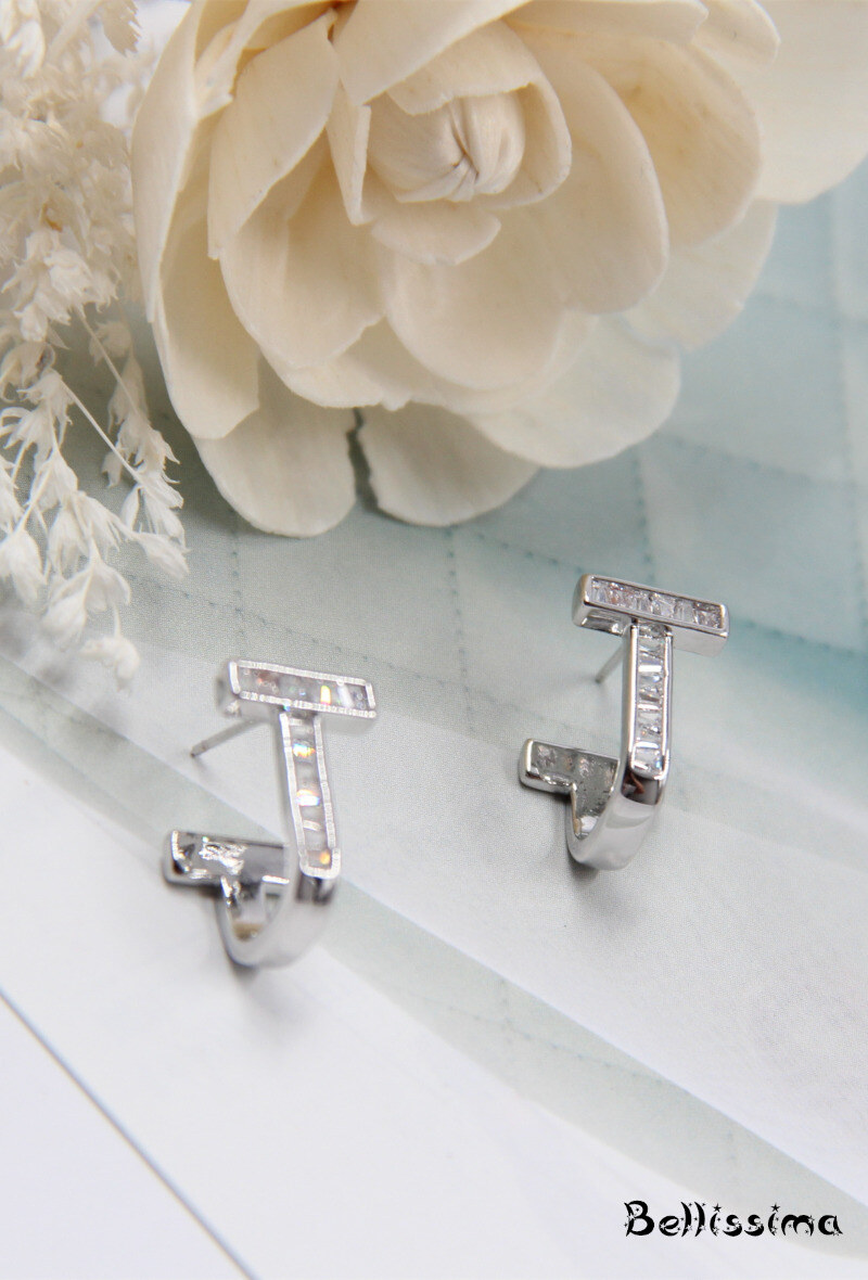 Grossiste Bellissima - Boucle d'oreille tige en argent 925