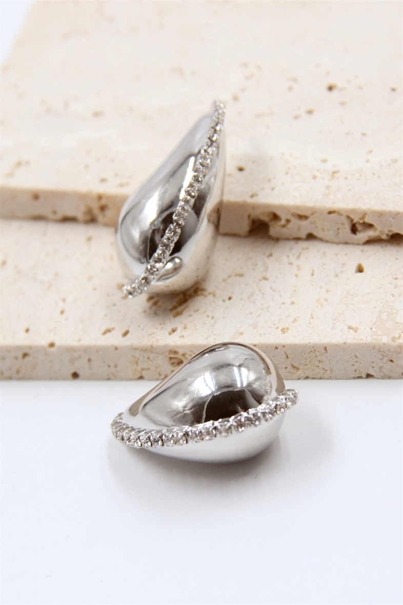 Grossista Bellissima - Orecchini con pietre di strass, asta in argento 925