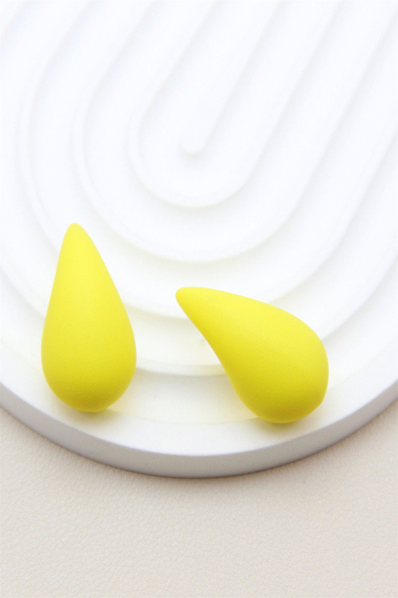 Mayorista Bellissima - Pendiente gota 3 cm efecto mate brillante en acero inoxidable