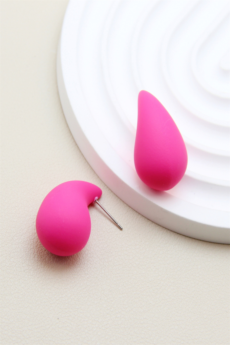 Mayorista Bellissima - Pendiente gota 3 cm efecto mate brillante en acero inoxidable