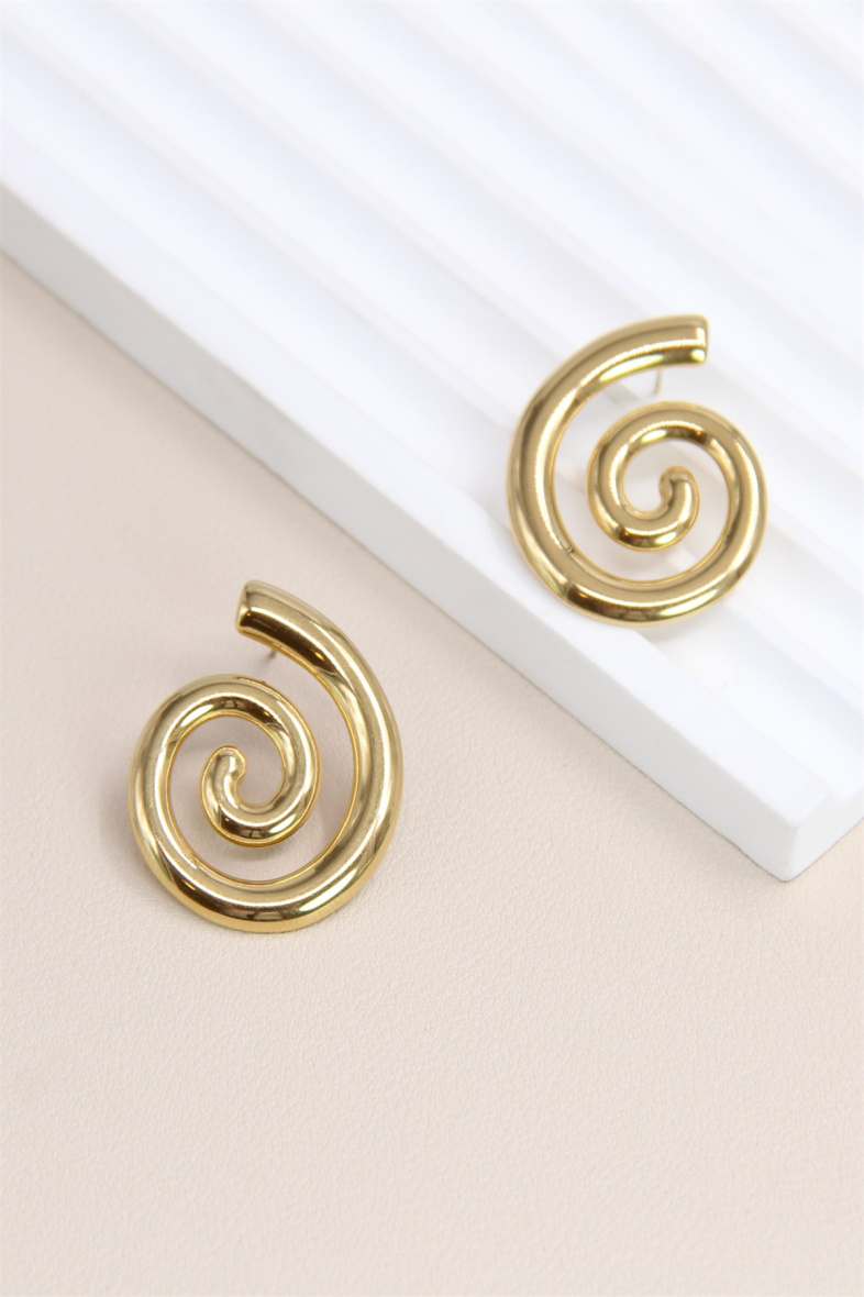 Grossista Bellissima - Orecchino a spirale design in acciaio inossidabile