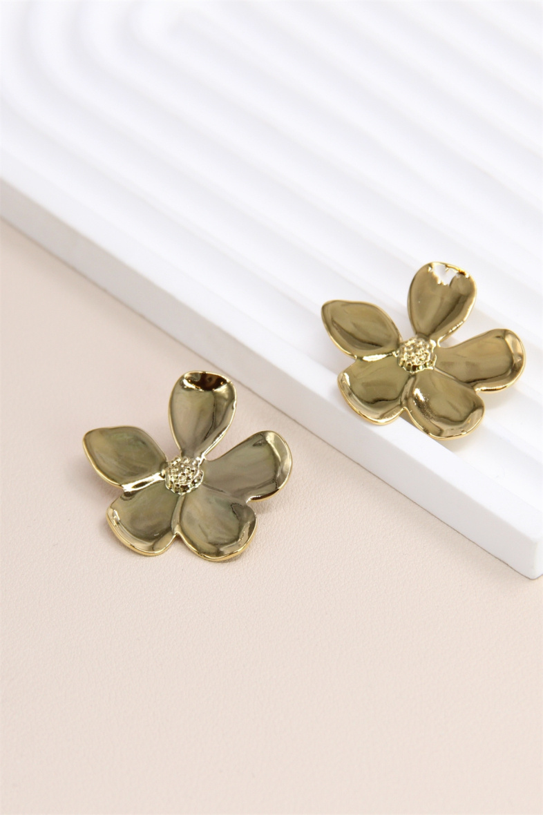 Wholesaler Bellissima - Stainless steel flower design earring