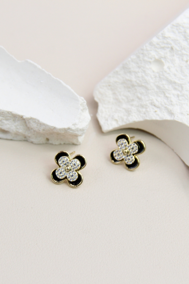 Mayorista Bellissima - Pendientes florales de plata 925 - Elegancia atemporal