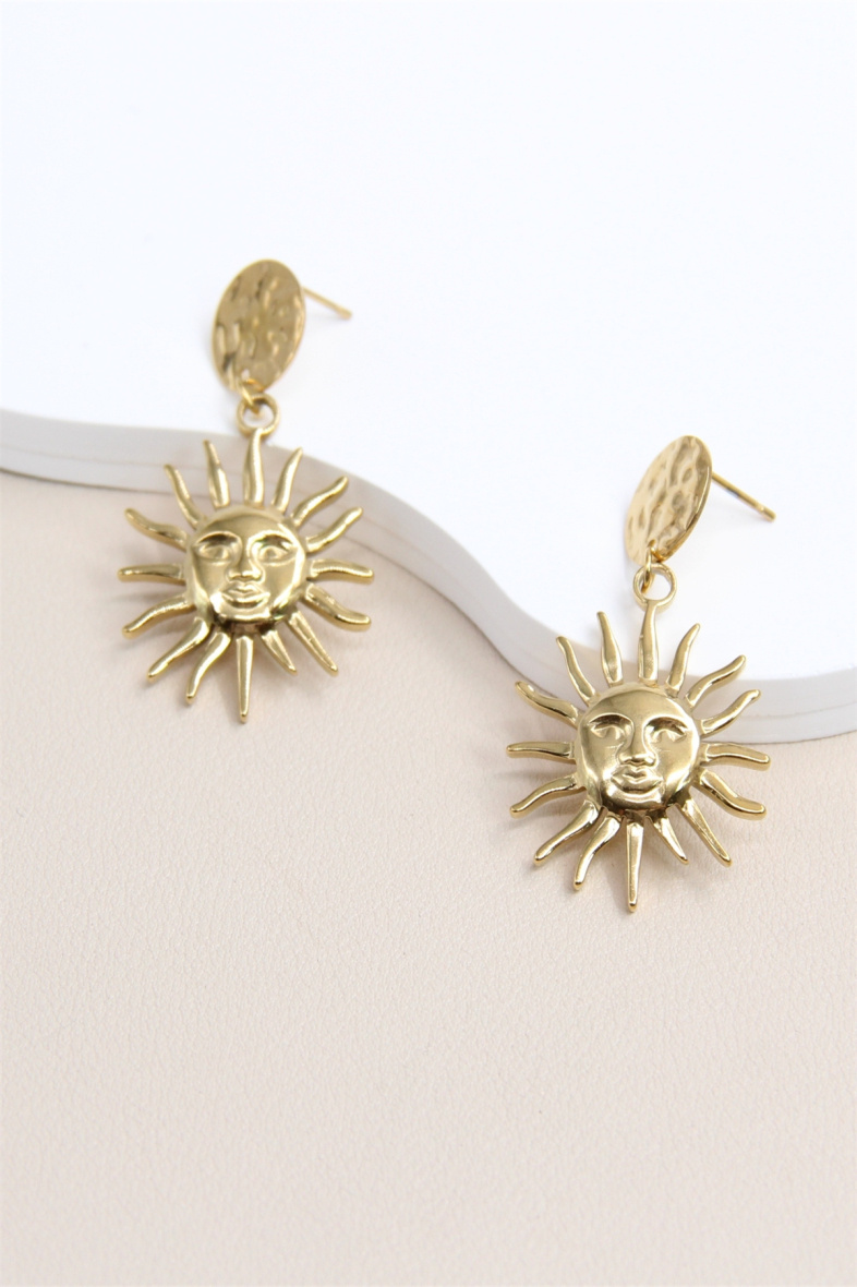 Wholesaler Bellissima - Stainless Steel Sun Earrings