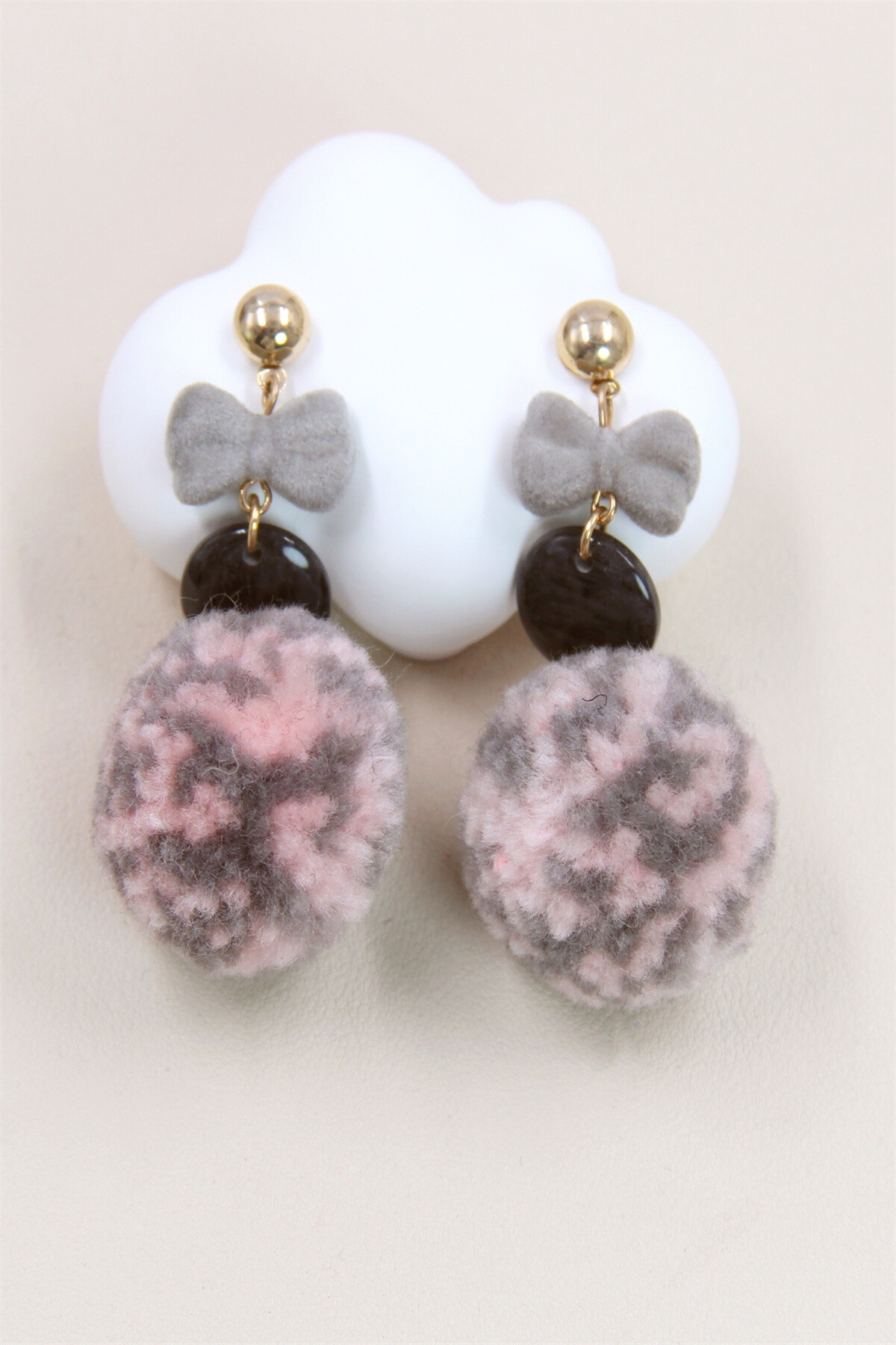 Grossiste Bellissima - Boucles d’Oreilles Pompon en tige Argent 925 Hypoallergénique