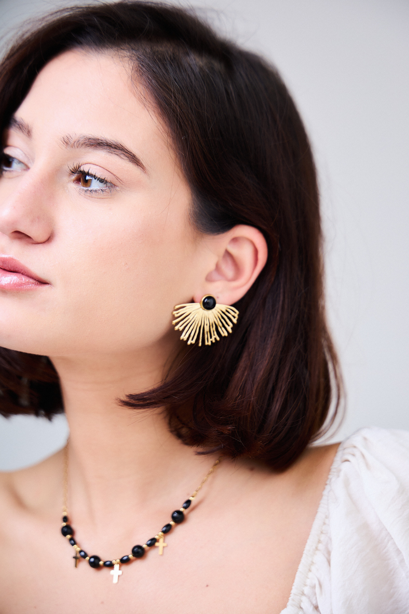 Grossiste Bellissima - Boucles d’oreilles en acier inoxydable avec design éclatant
