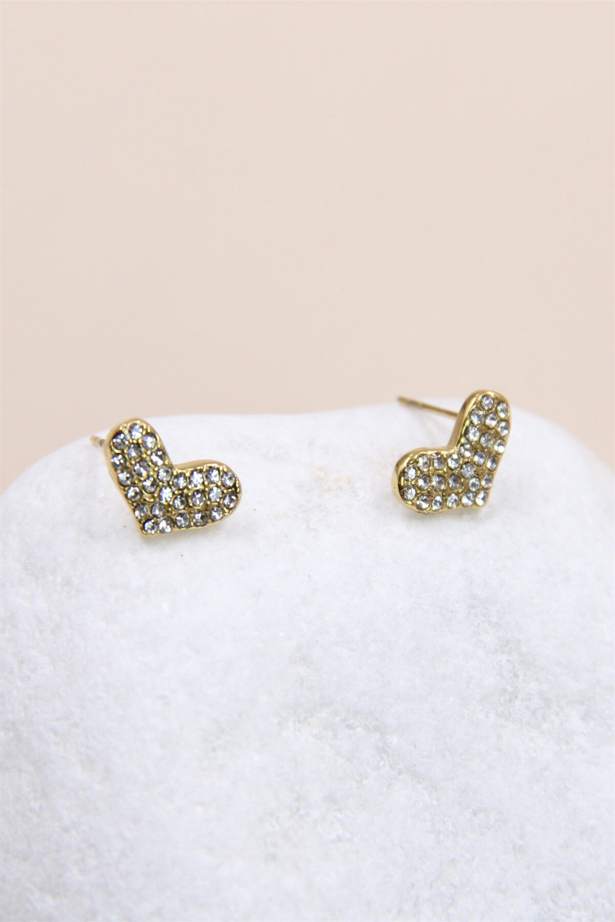 Grossista Bellissima - Orecchini a cuore con diamanti sintetici in acciaio inossidabile: Bright Love