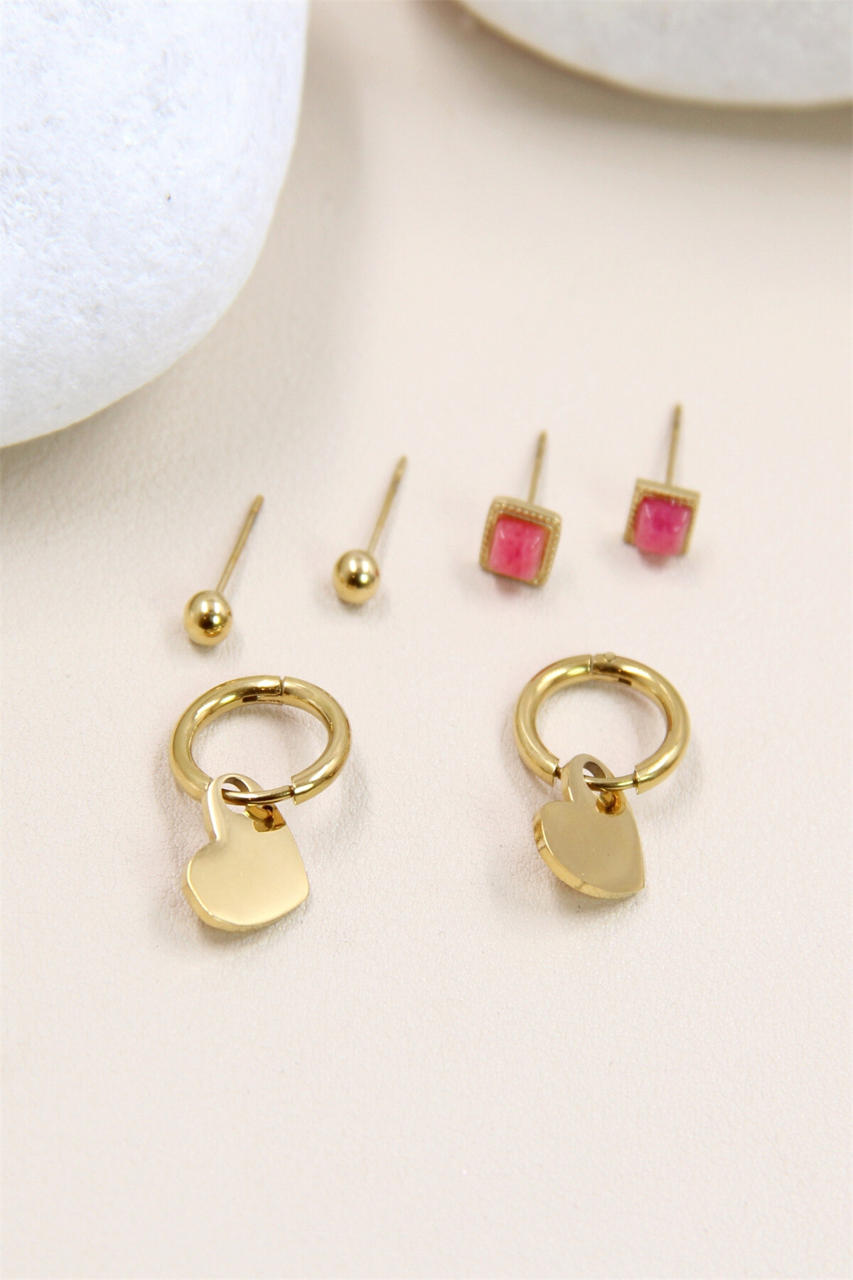 Wholesaler Bellissima - Stainless Steel Trio Earrings