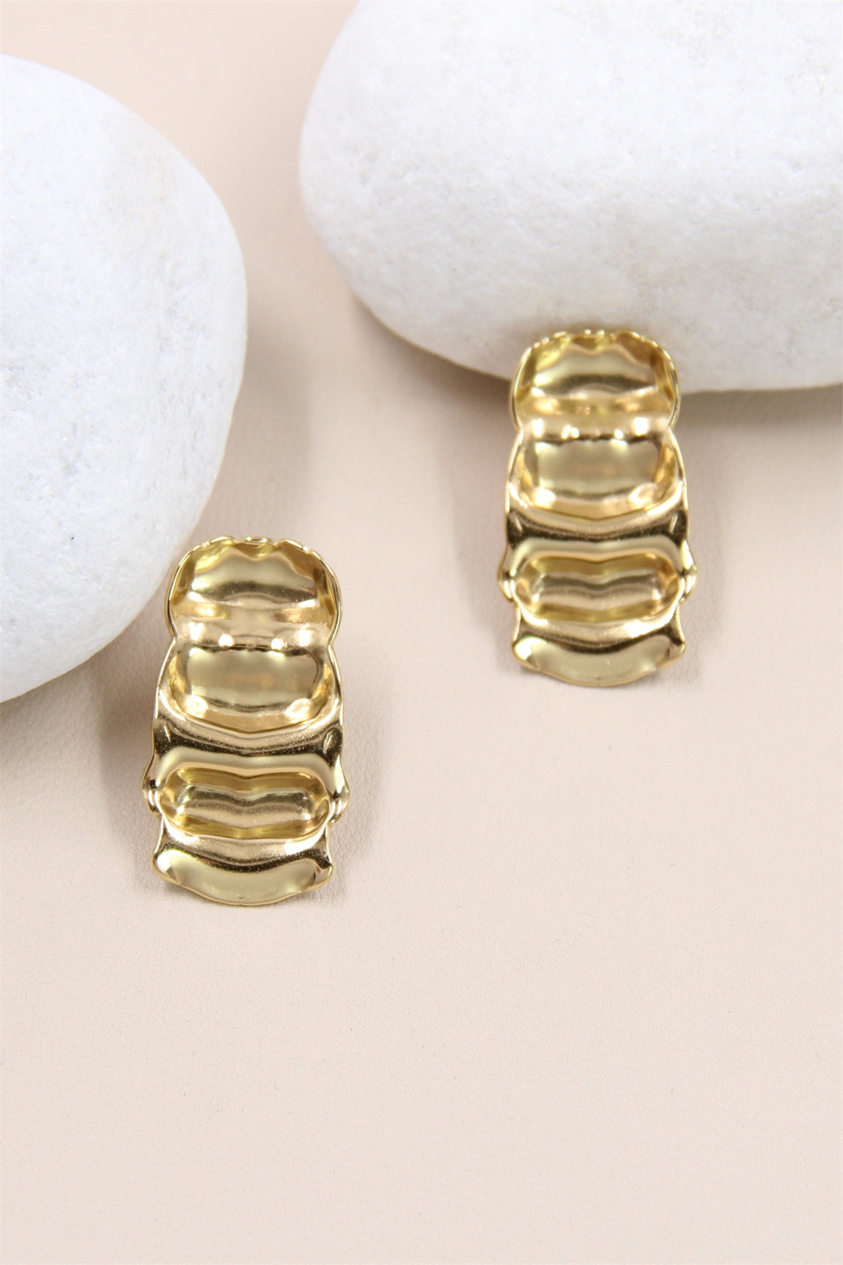 Grossiste Bellissima - Boucles d'Oreilles Géométriques en Acier Inoxydable