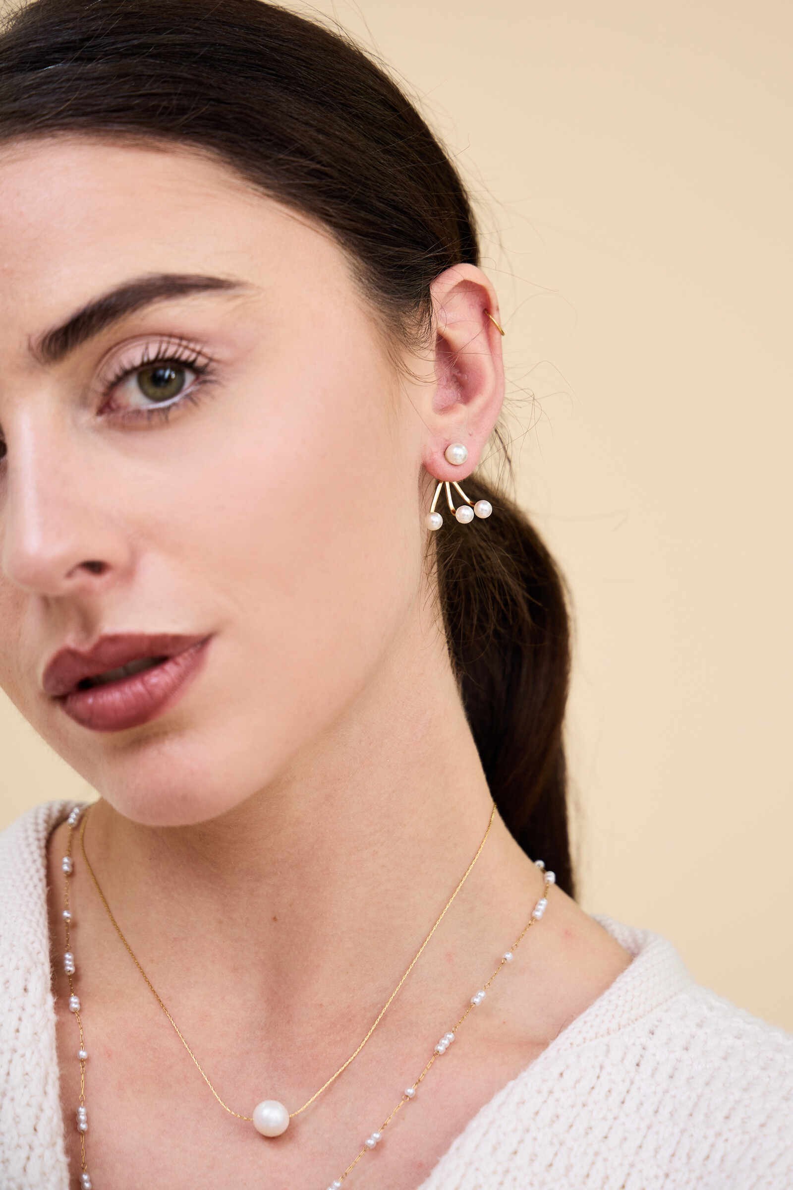Wholesaler Bellissima - Earrings with pearls - Elegance in stainless steel