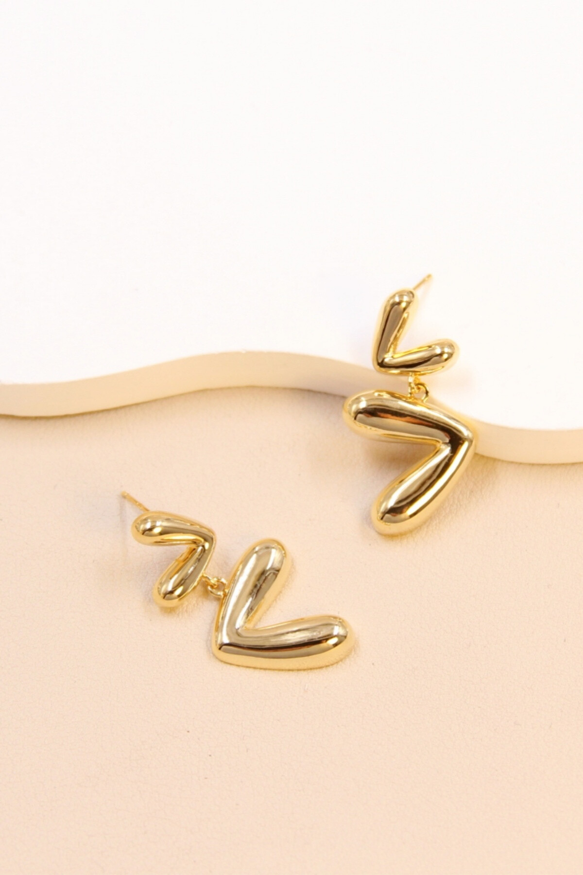 Wholesaler Bellissima - Double heart earrings in silver rod 925 hypoallergeniqune