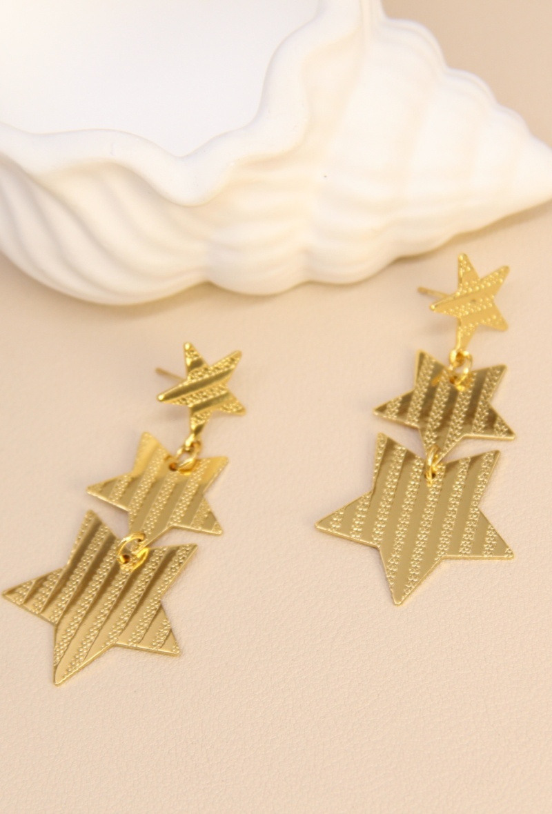 Grossiste Bellissima - Boucles d’Oreilles Pendantes Étoiles – Look Audacieux et Raffiné