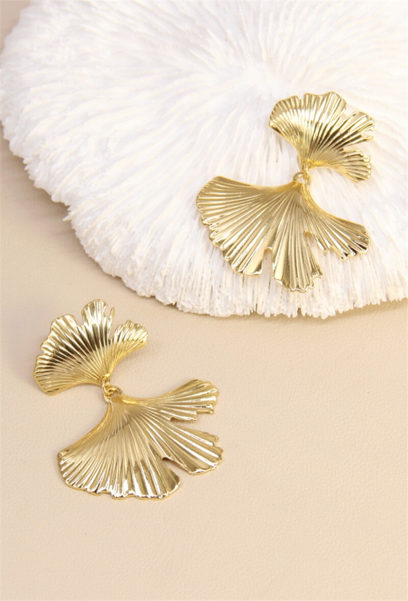 Mayorista Bellissima - Pendientes de Ginkgo - elegancia natural de acero inoxidable