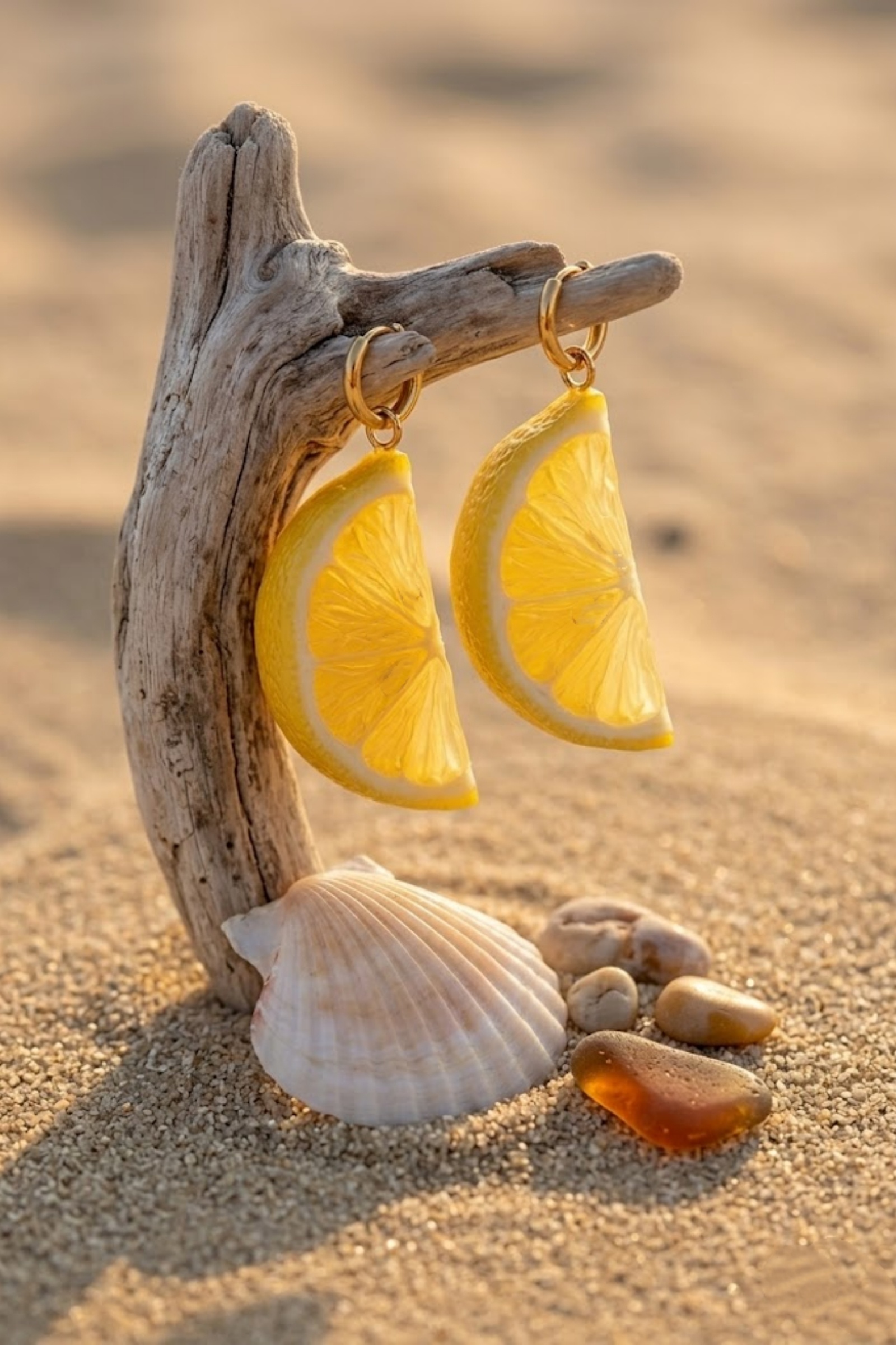 Grossiste Bellissima - Boucles d’Oreilles Citrons Acier Inoxydable – Style Estival Tendance