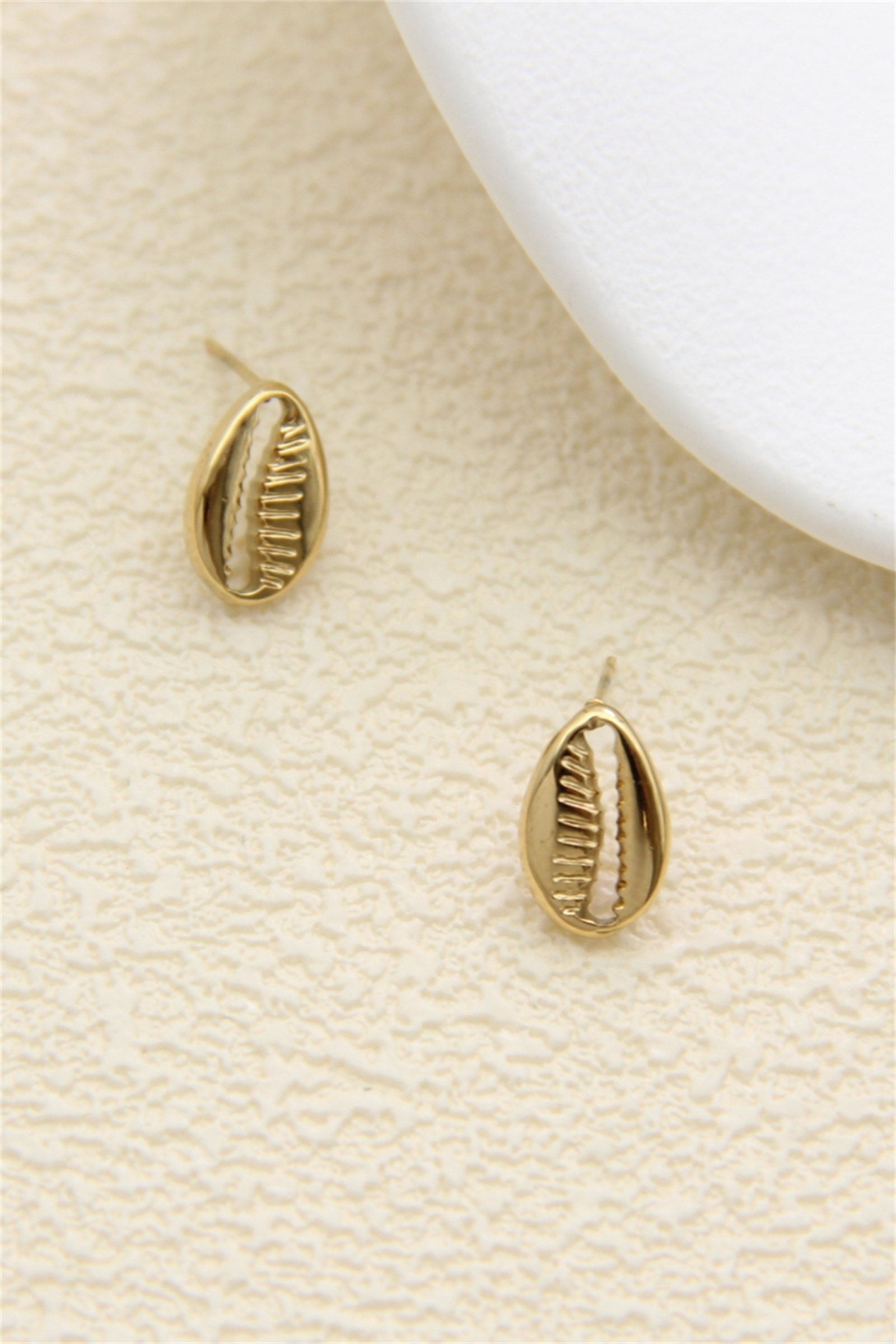 Mayorista Bellissima - Pendientes de concha cauri – Acero inoxidable dorado o plateado