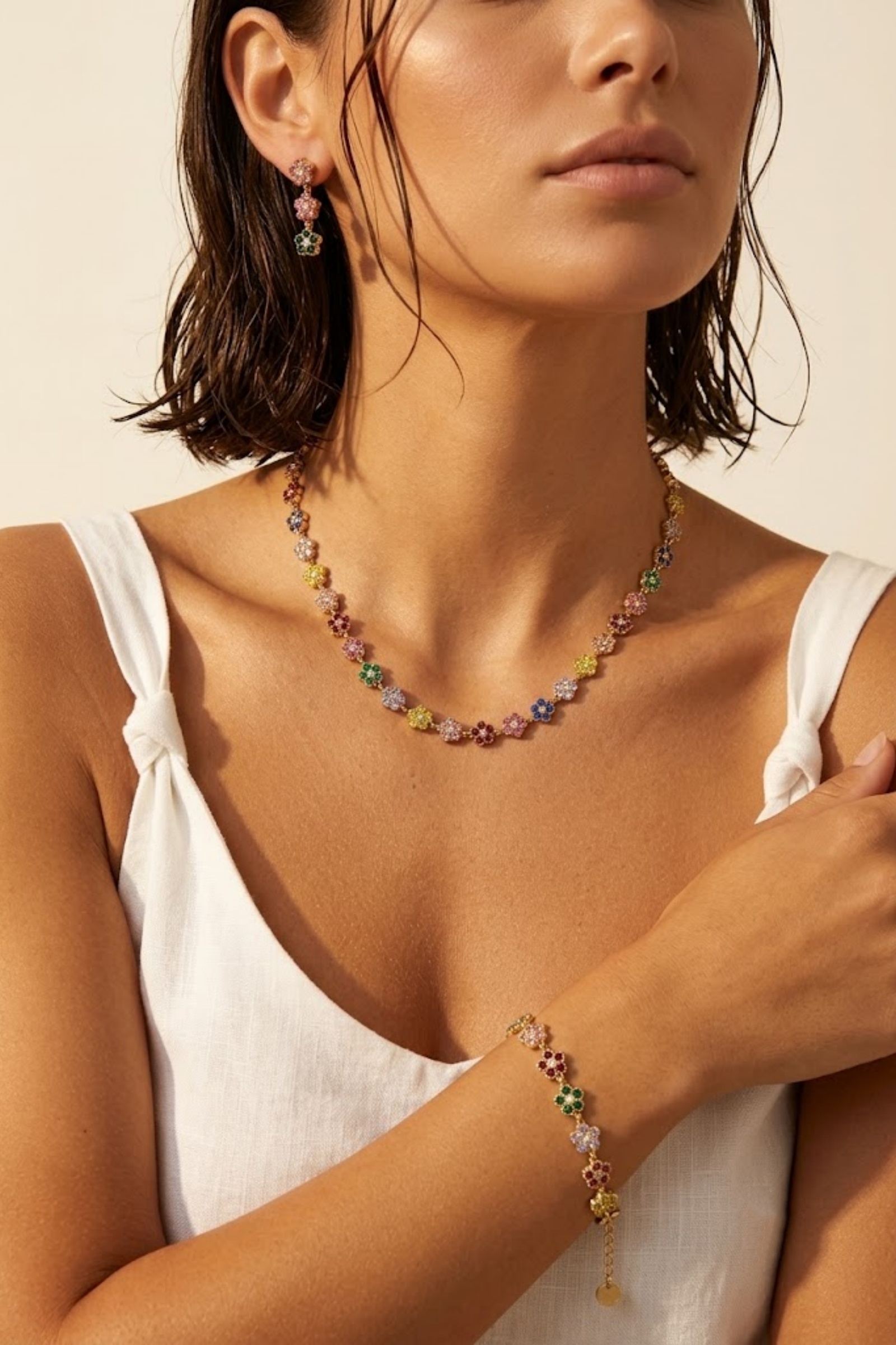Grossista Bellissima - Orecchini a Fiore Multicolore in Acciaio Inossidabile – Splendore Floreale & Alla Moda