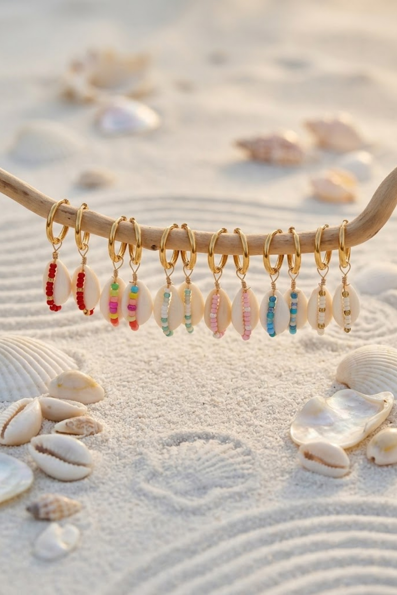 Grossista Bellissima - Set di 3 Paia di Orecchini a Conchiglia in Acciaio Inossidabile – Stile Bohémien Chic