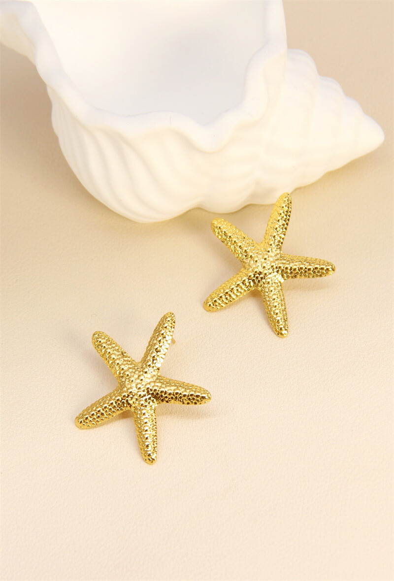 Grossiste Bellissima - Boucles d'Oreilles Étoile de Mer en Acier Inoxydable
