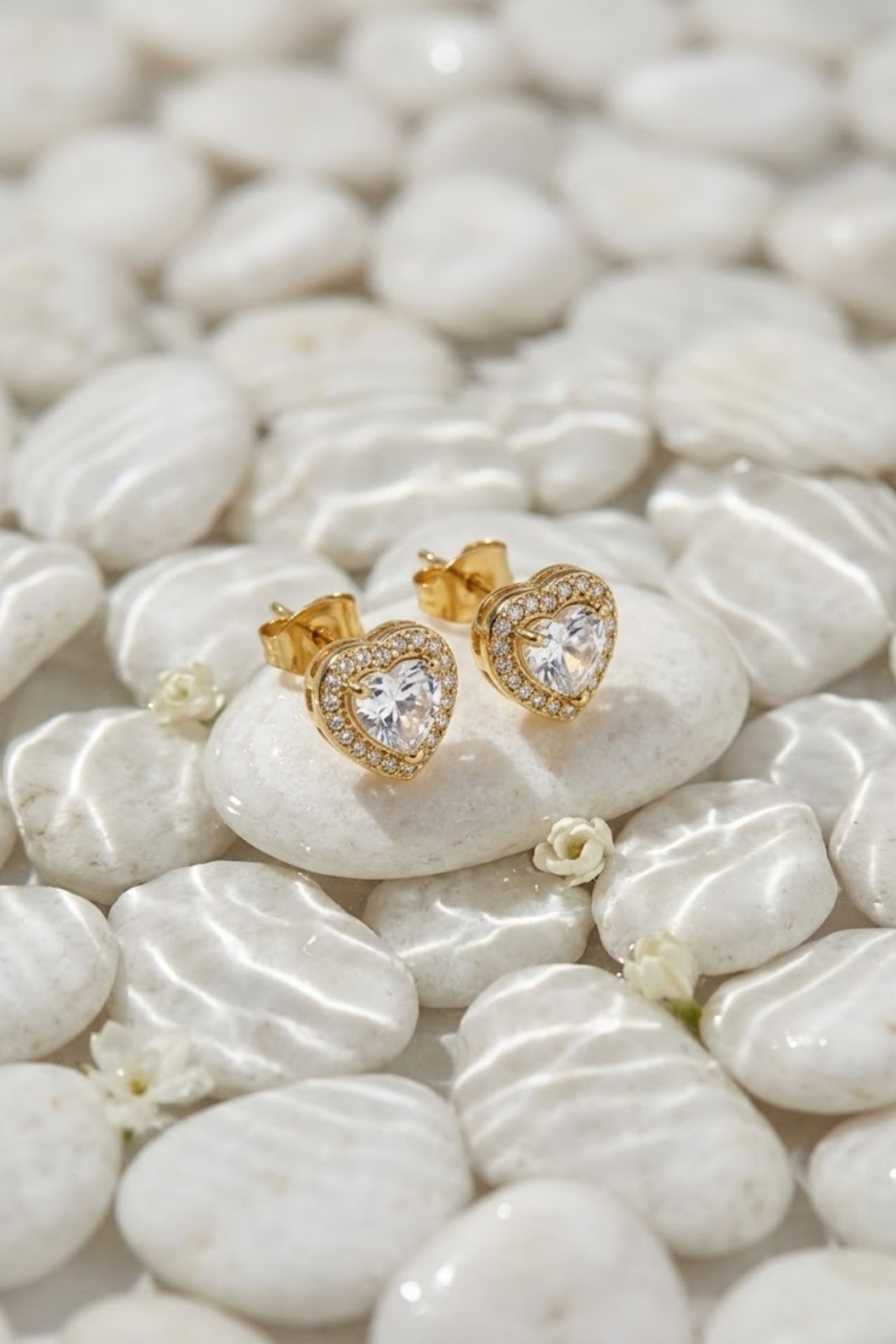 Mayorista Bellissima - Pendientes Corazón de Cristal – Brillo Romántico Chic