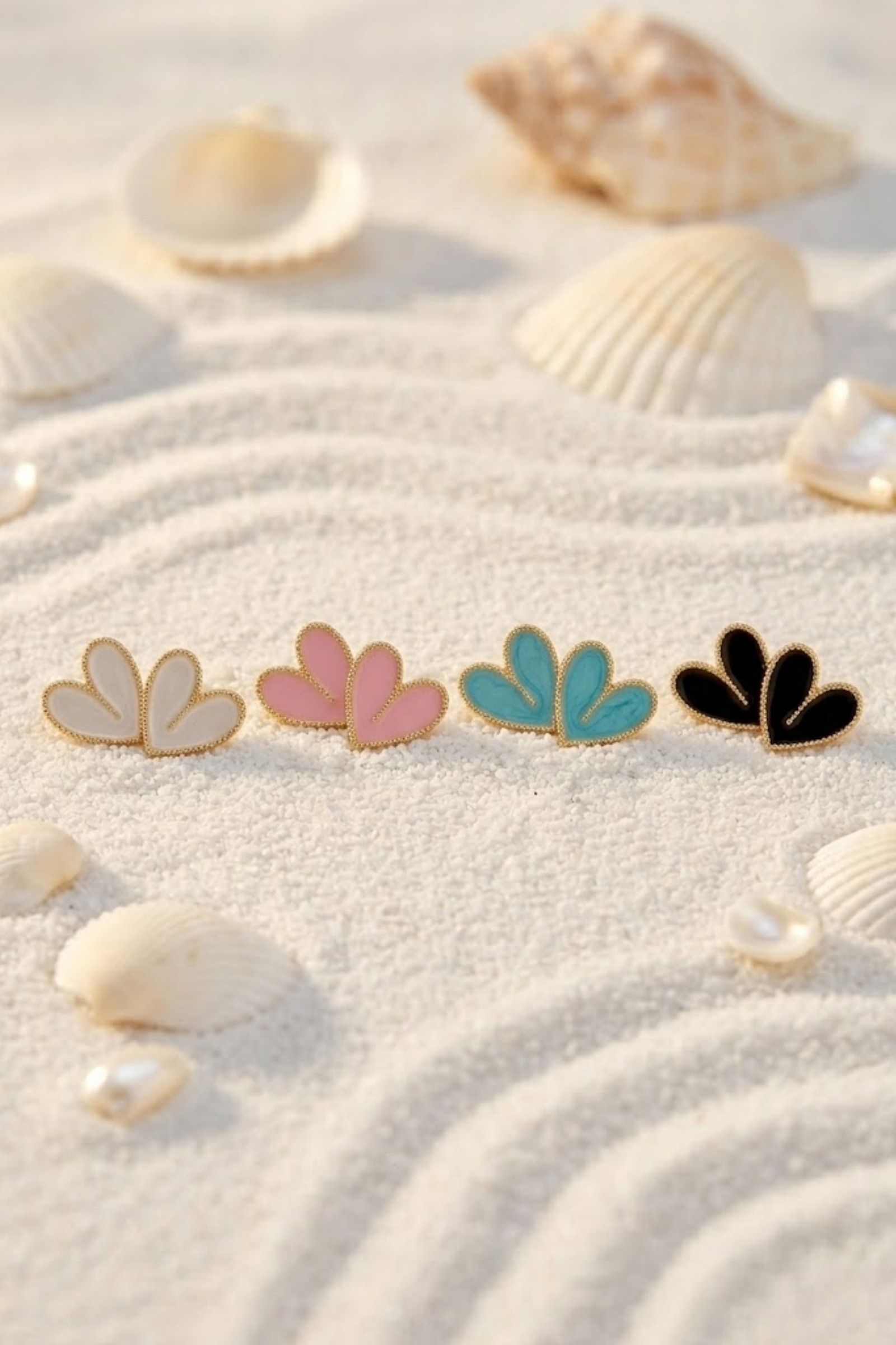 Mayorista Bellissima - Pendientes de Corazón Esmaltado – Estilo Chic y Romántico