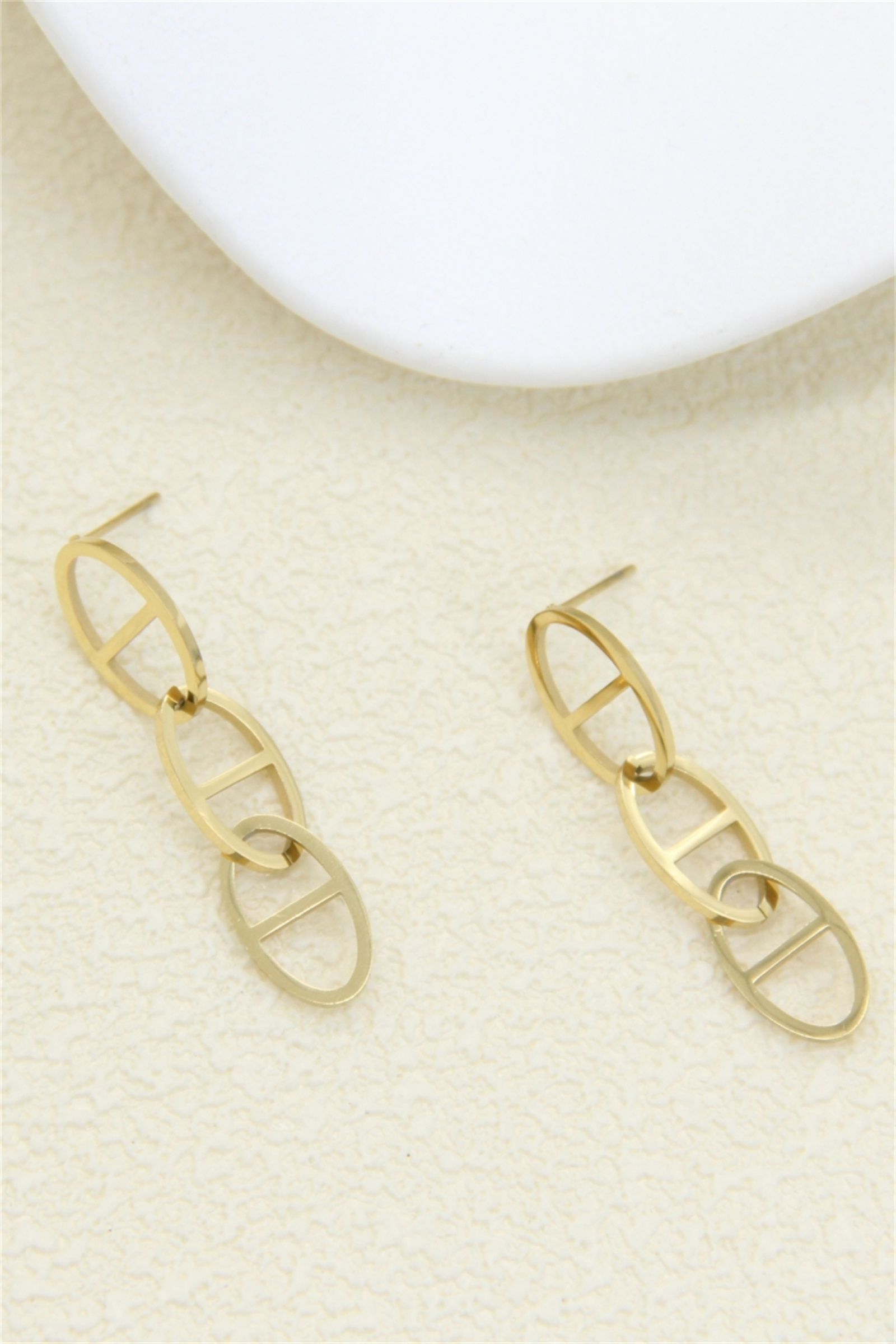 Mayorista Bellissima - Pendientes de eslabón marino en acero inoxidable – Estilo chic y minimalista