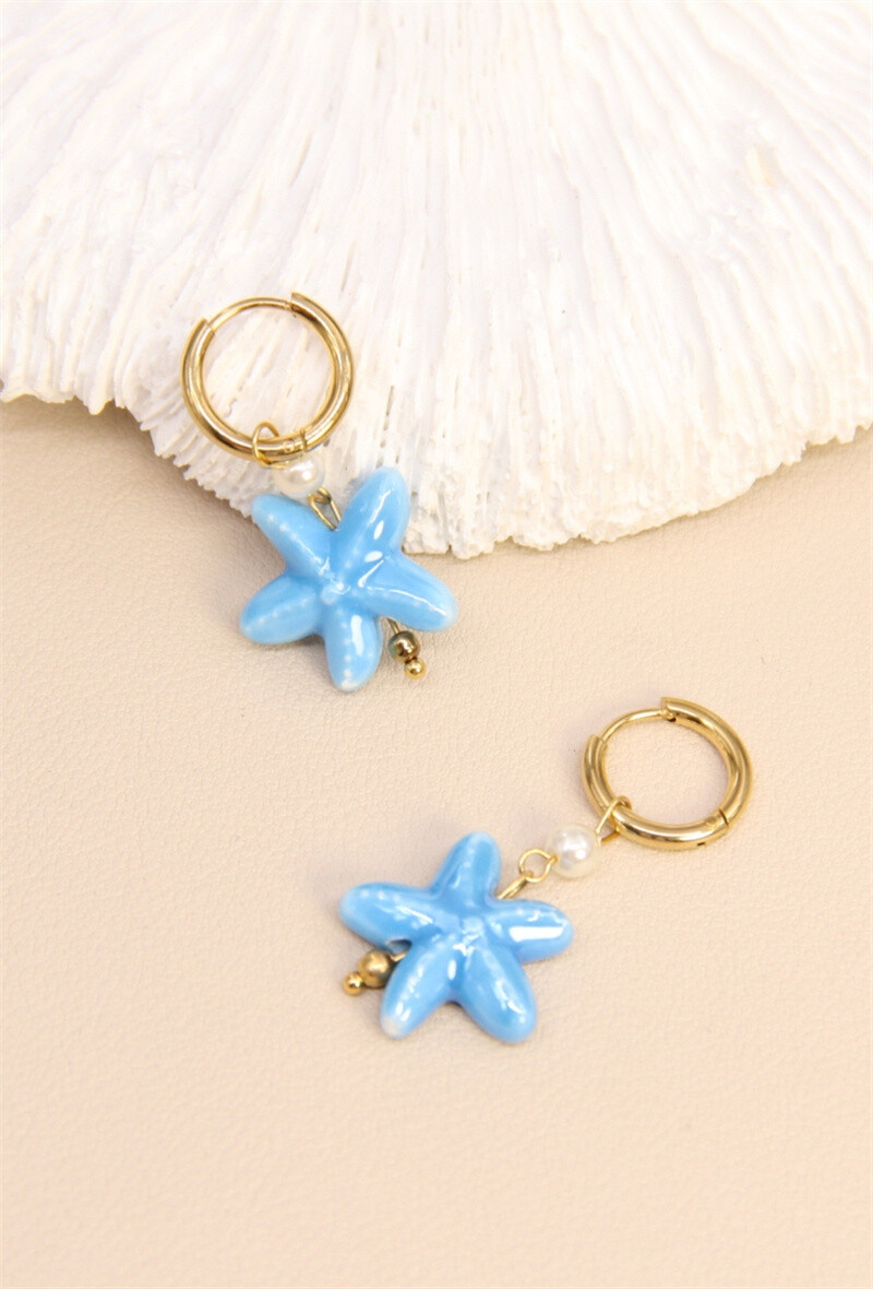 Mayorista Bellissima - Estrella de aretes marinos - Elegancia marina en acero inoxidable