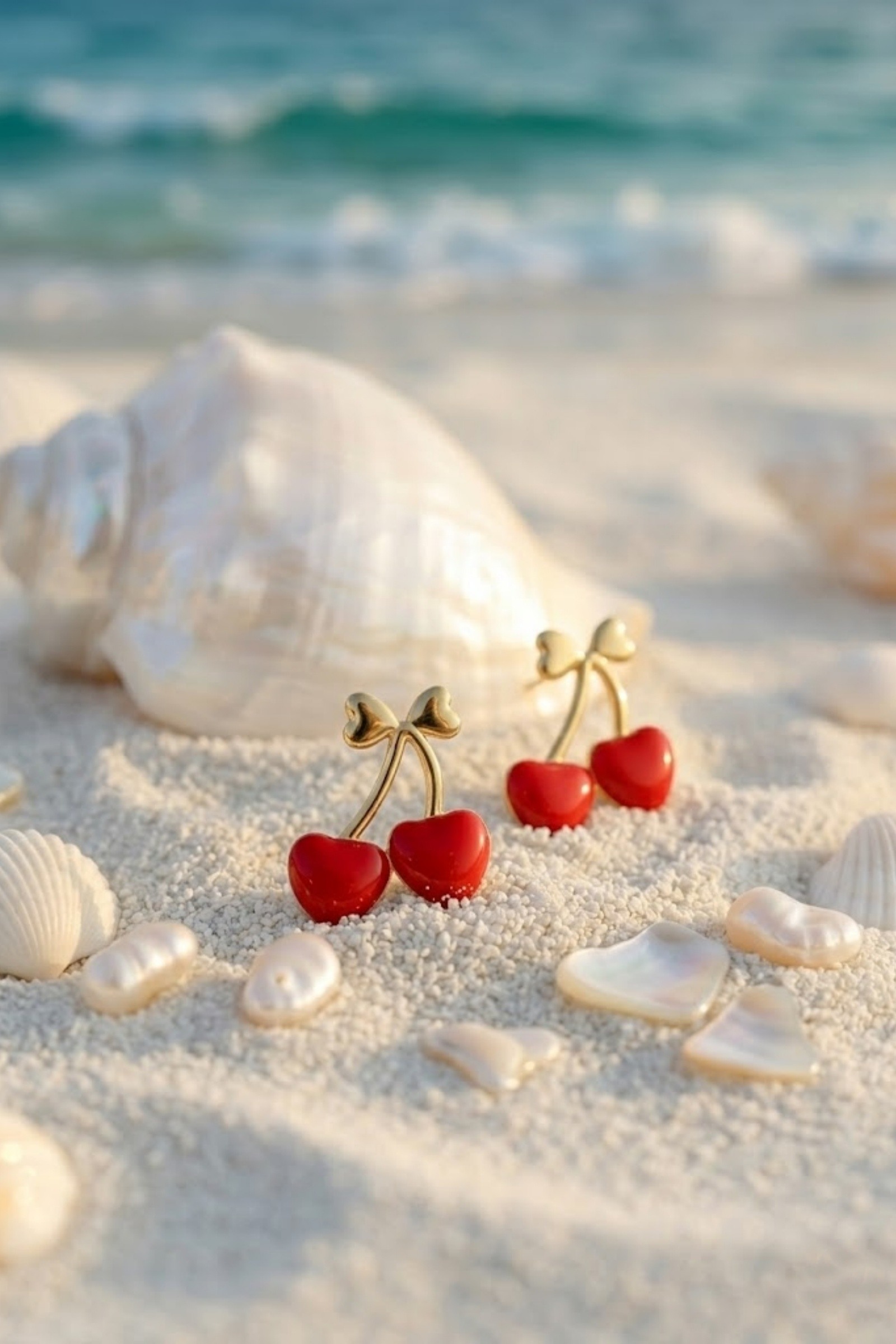 Mayorista Bellissima - Pendientes Cereza Roja – Estilo Frutal y a la Moda