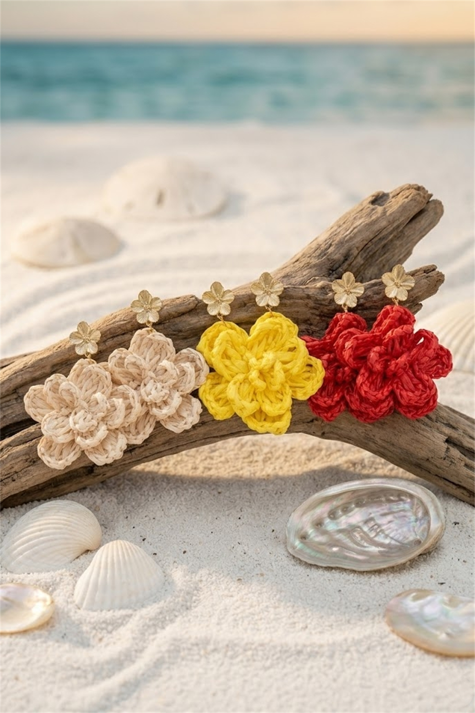 Mayorista Bellissima - Pendientes Flor Bohemia Trenzada – Acero Inoxidable Dorado