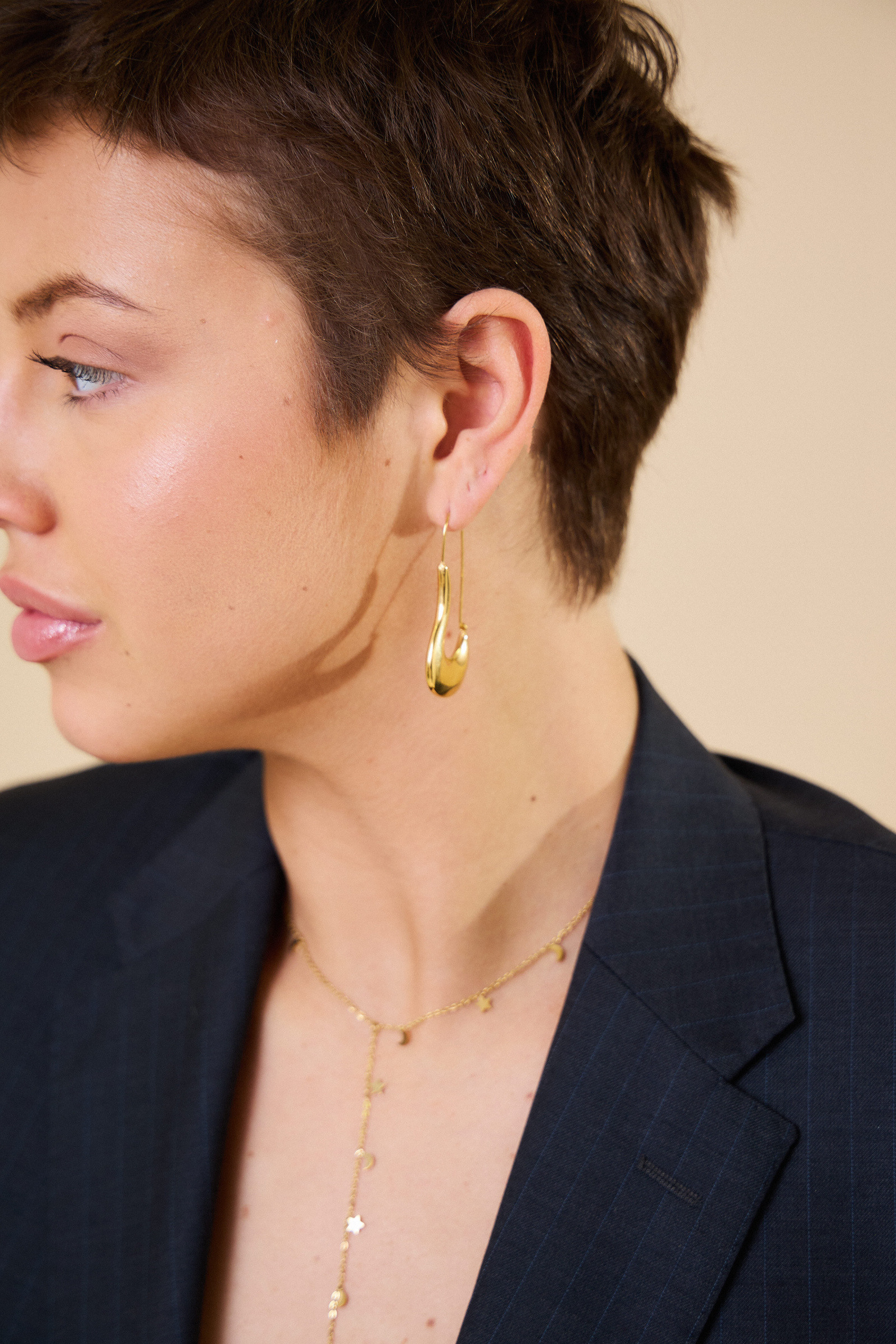 Grossiste Bellissima - Boucles d'Oreilles Élégance Naturelle en Acier Inoxydable