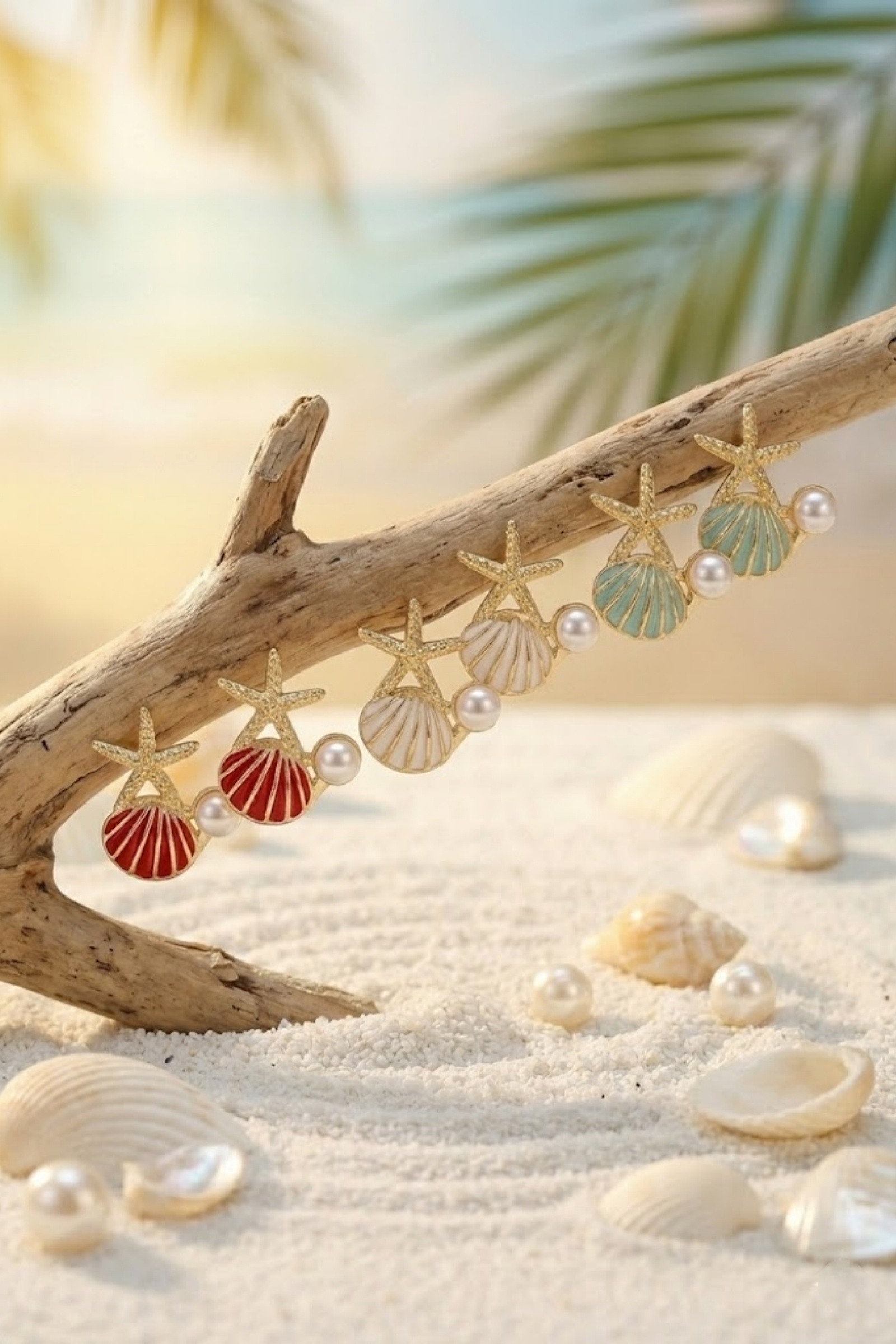 Mayorista Bellissima - Pendientes de Estrella de Mar y Concha – Estilo Náutico Chic